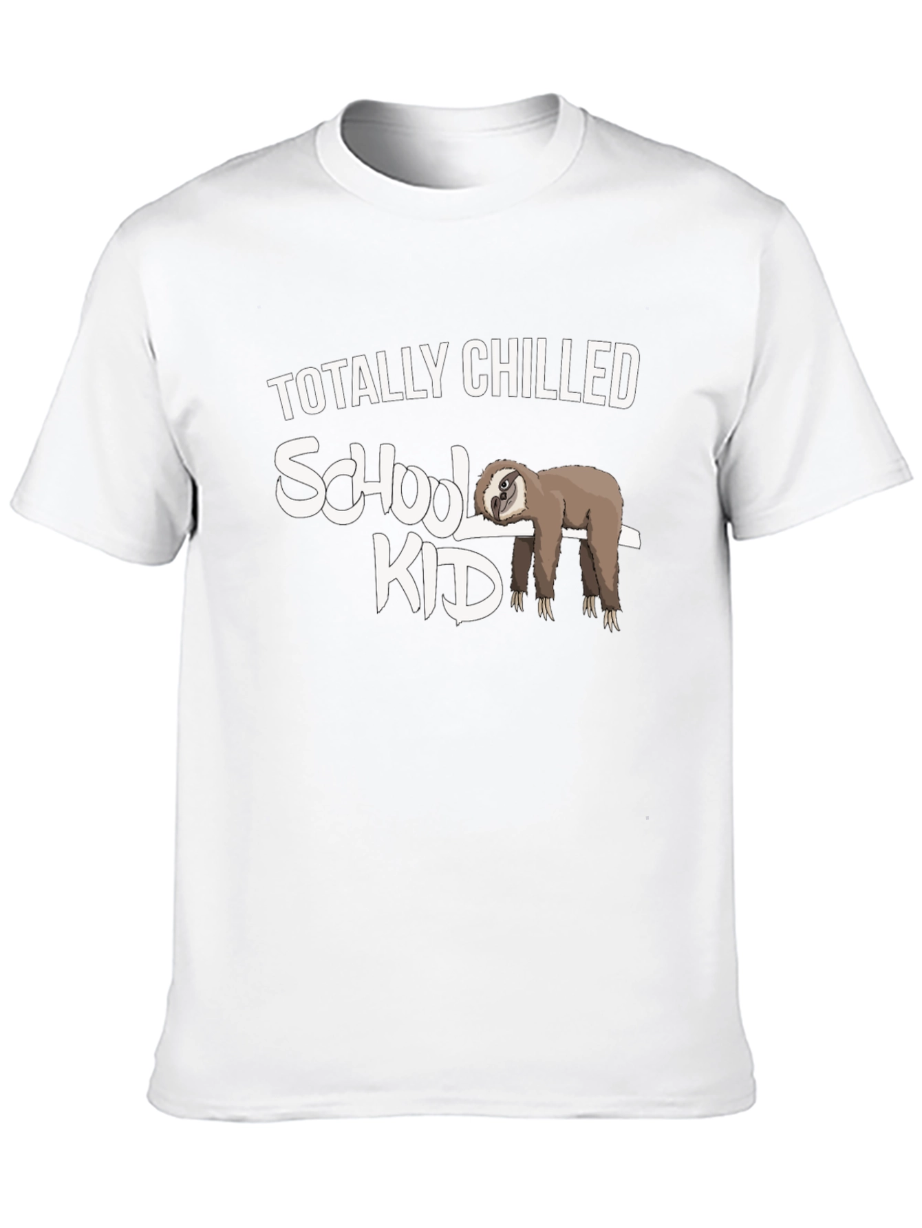 Black Totally Chilled Sloth School Kid Graphic Tee view 10