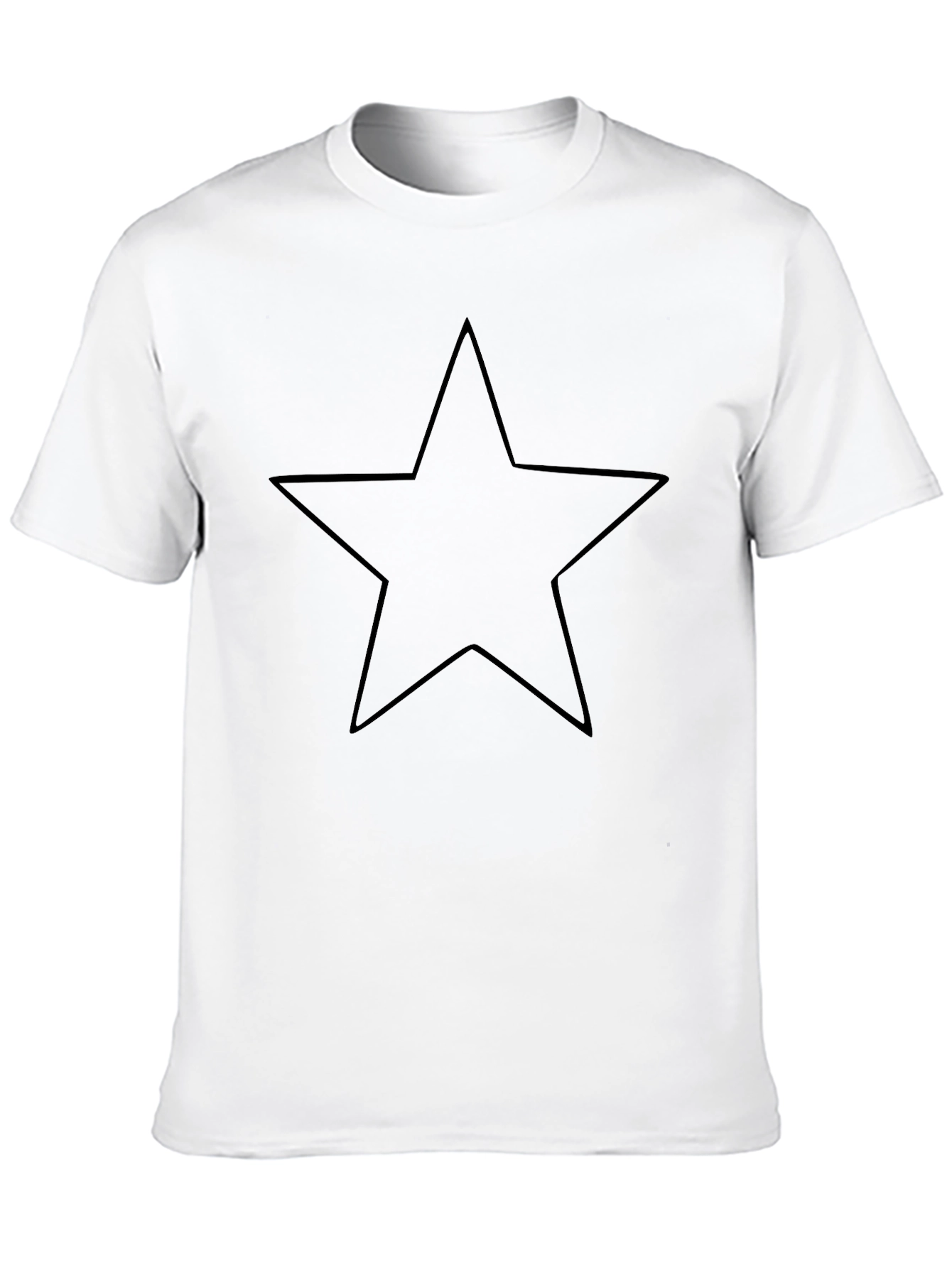 Black Men's Black Star Graphic Crew Neck T-Shirt view 10