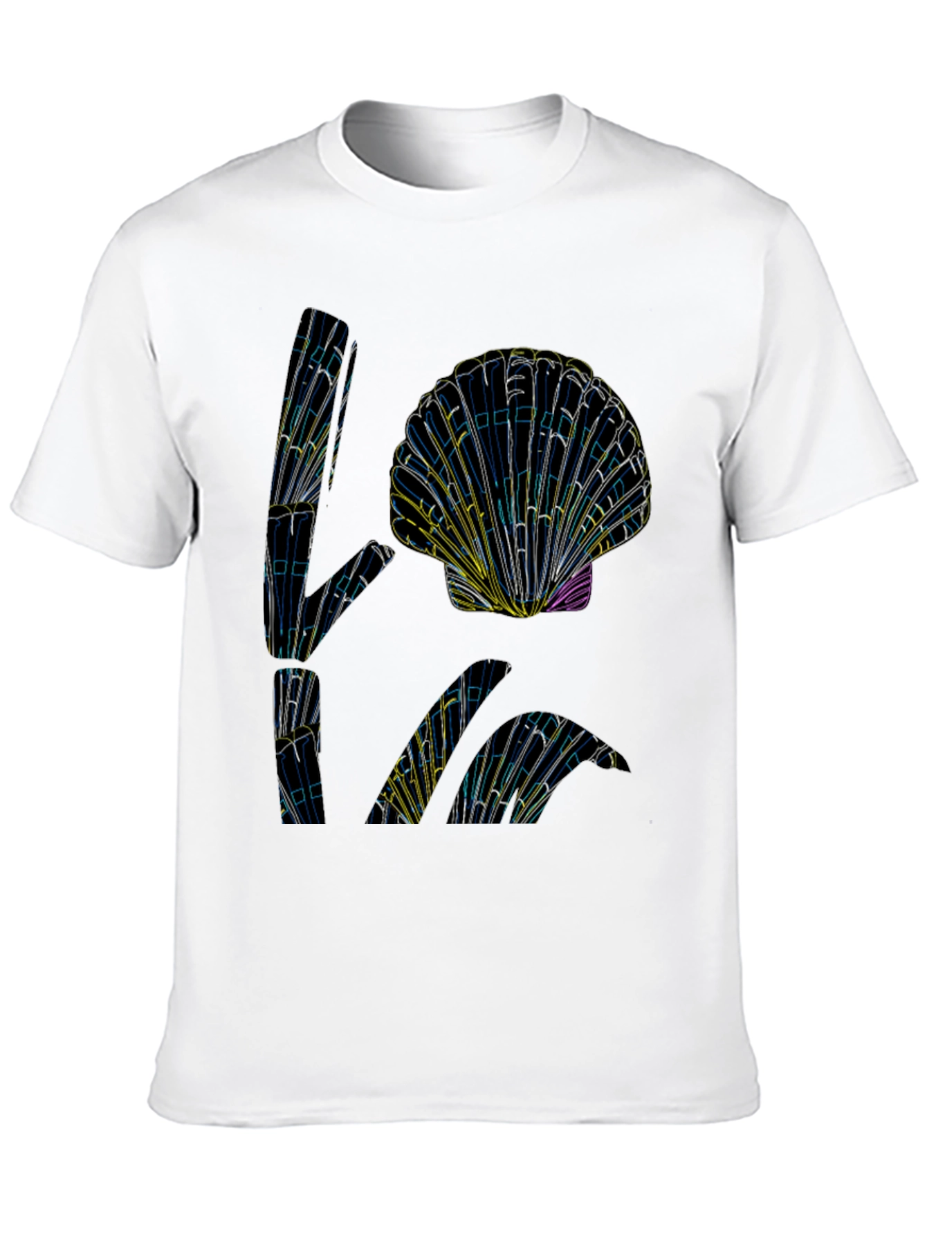 Black Abstract Seashell Graphic Tee - Black view 10