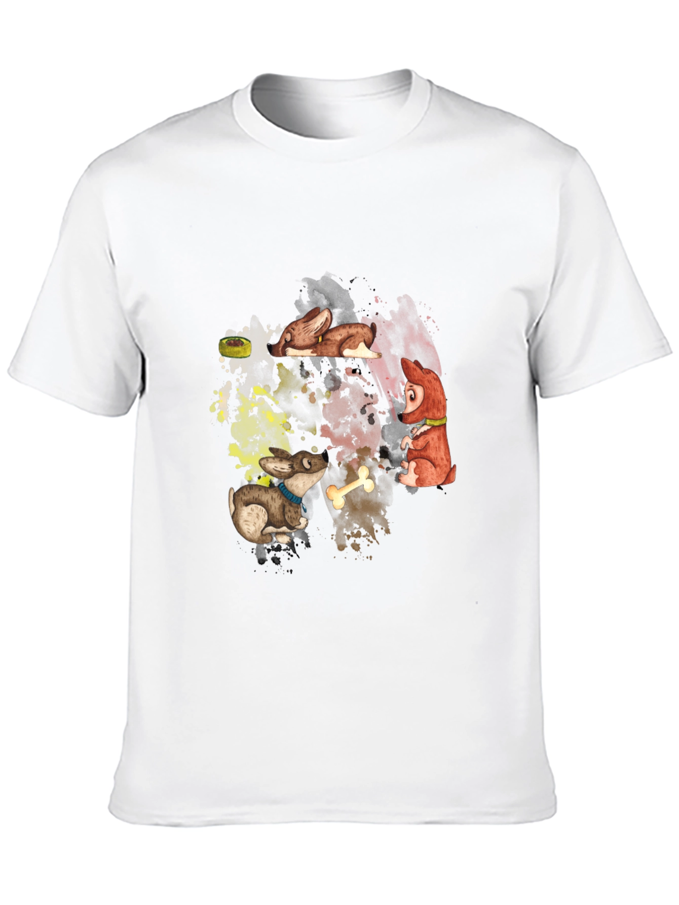 Black Cartoon Dogs Graphic Black T-Shirt view 10