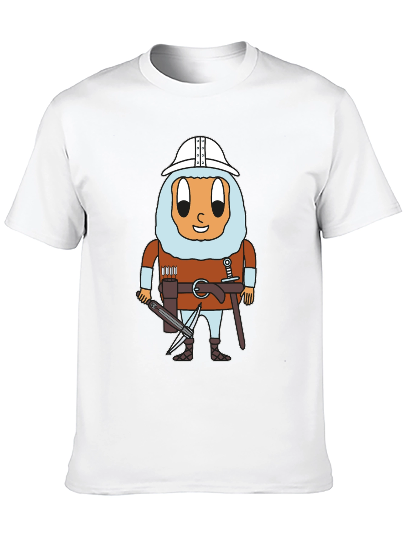 Black Egg Knight T-Shirt: Cartoon Warrior Egg Tee view 10