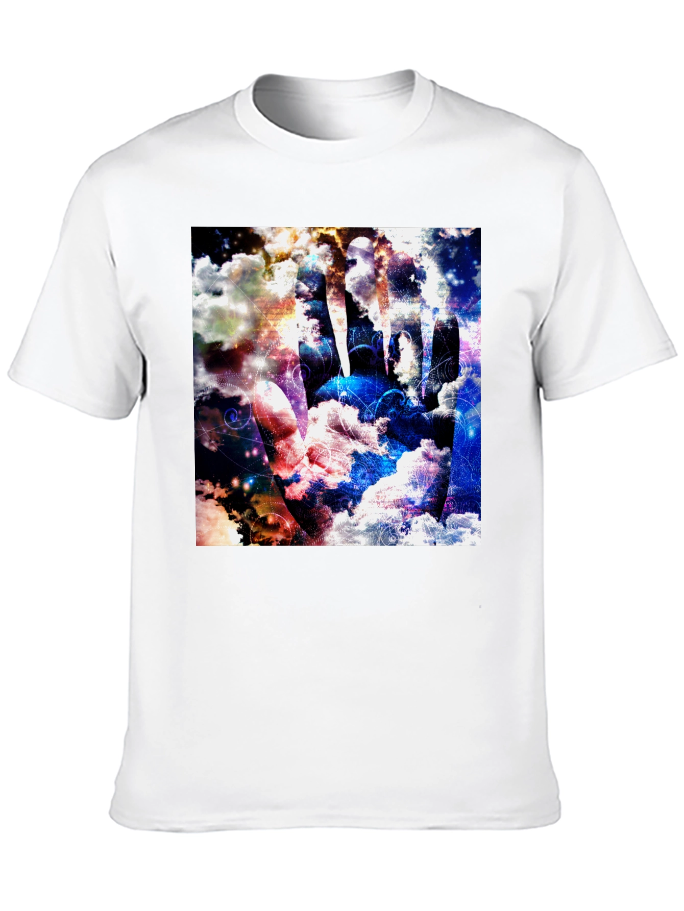 Abstract Cloud Hand Graphic Black Tee - 10