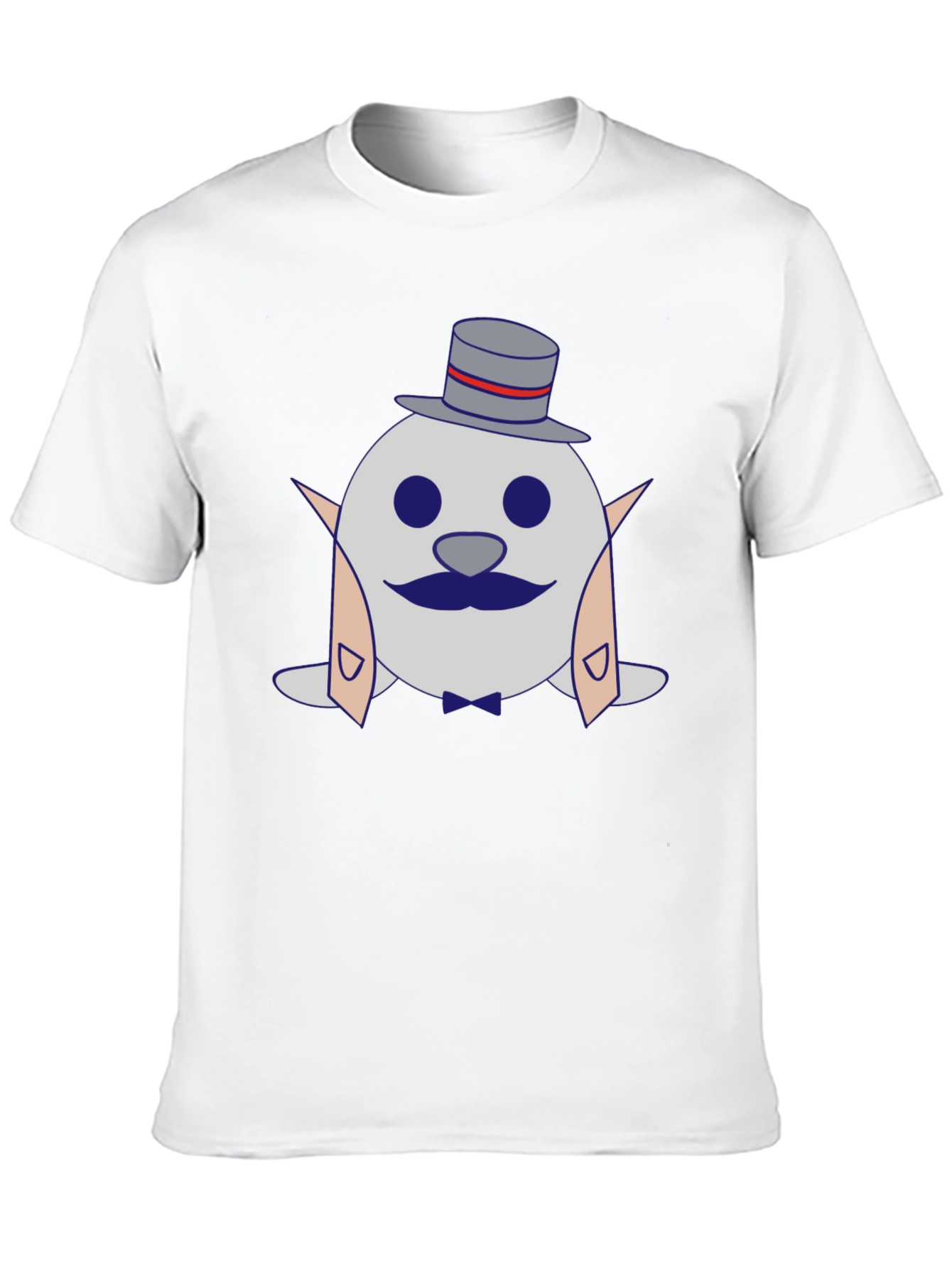 Black Dapper Seal T-Shirt - Cartoon Tuxedo Design view 10