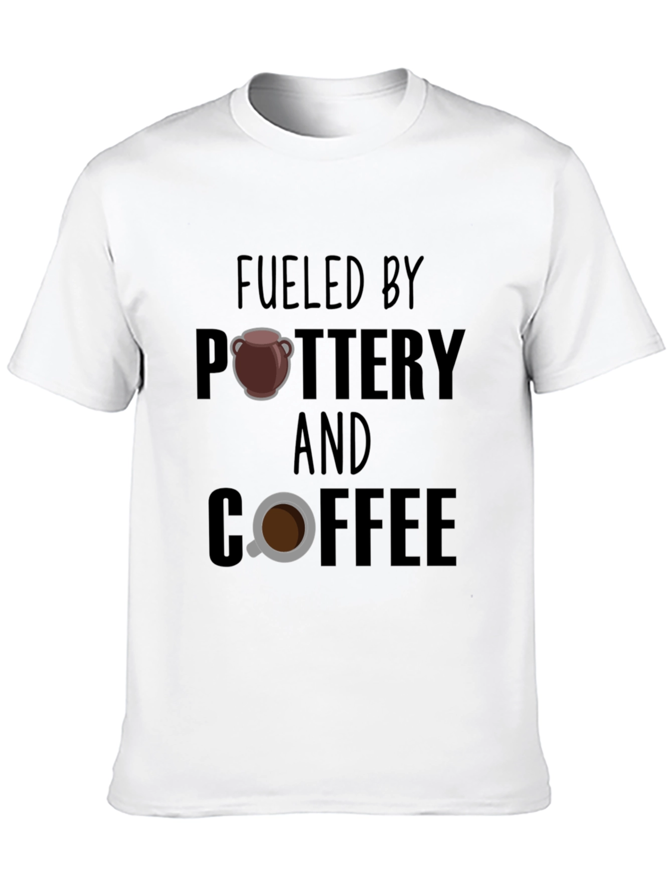 Black Fueled By Pottery and Coffee Graphic T-Shirt view 10
