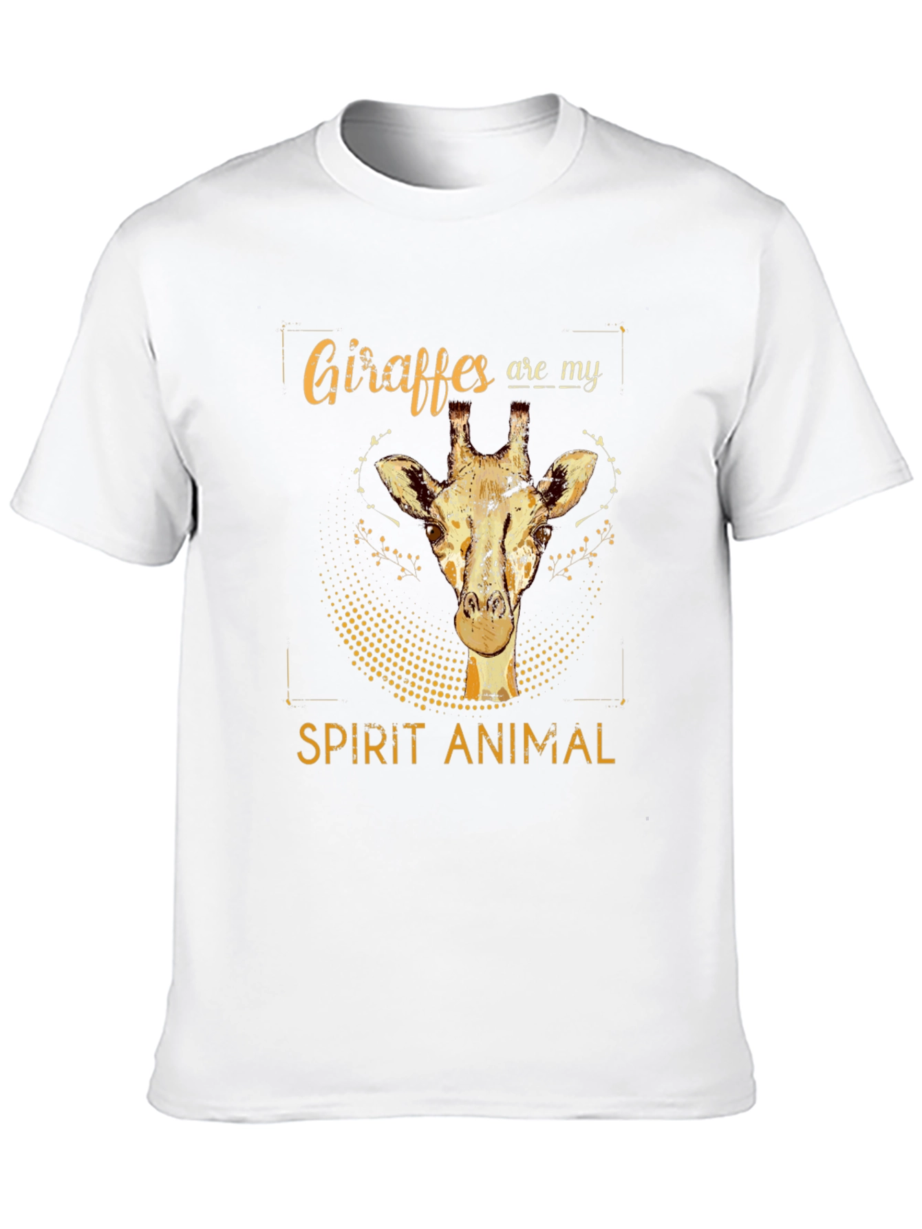 Black Giraffe Spirit Animal Graphic Tee - Black Cotton T-Shirt view 10