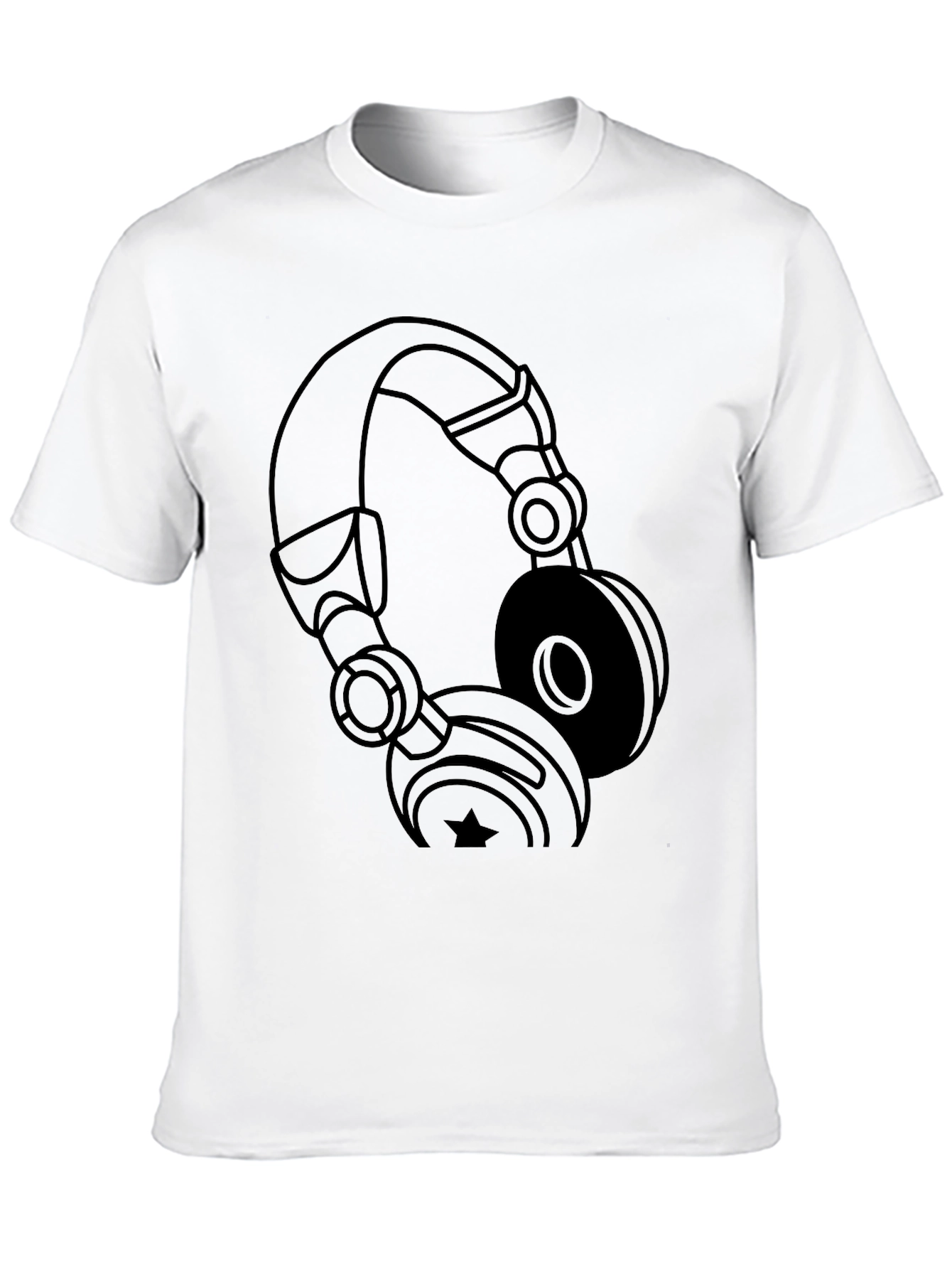 Black Black Headphones Graphic T-Shirt view 10