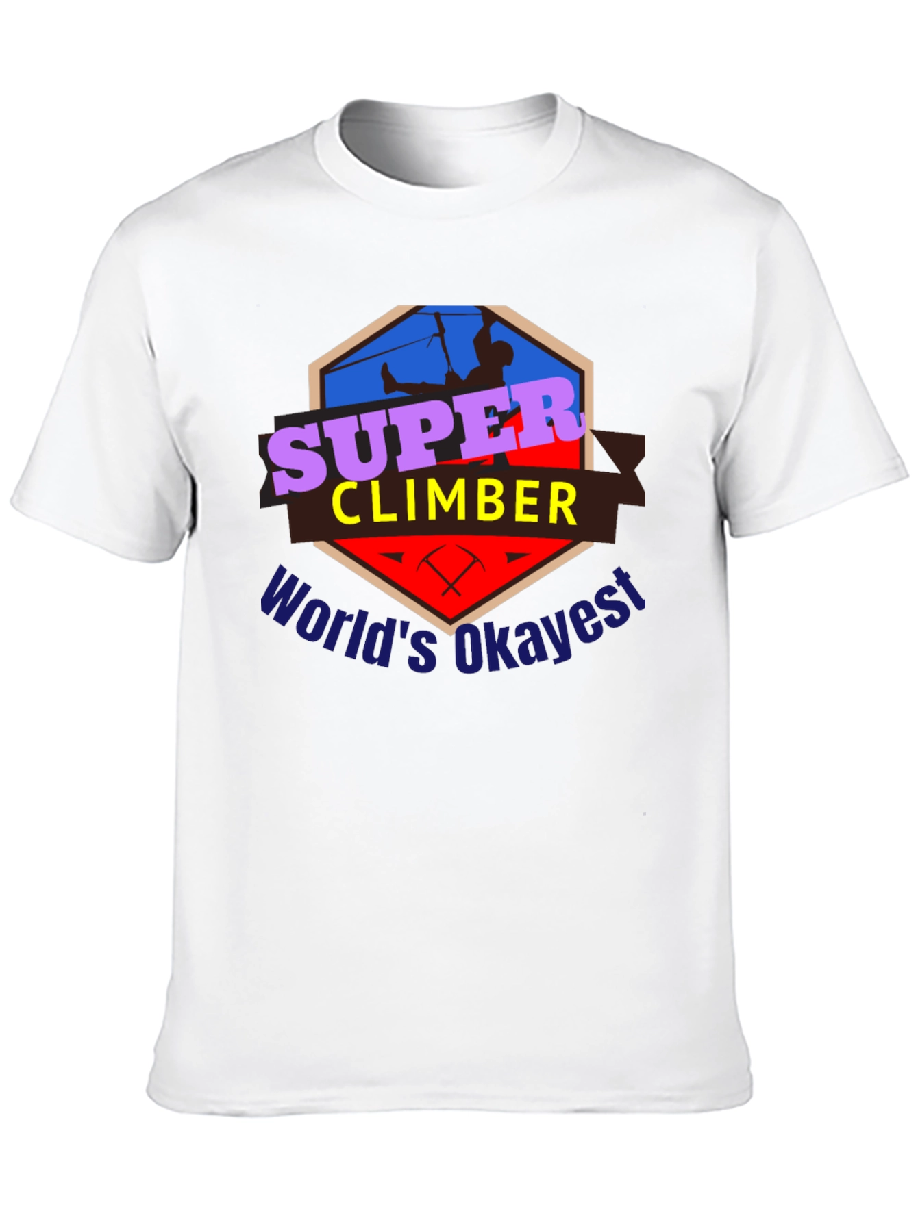 Black Super Climber T-Shirt - World's Okayest Climber Tee view 10