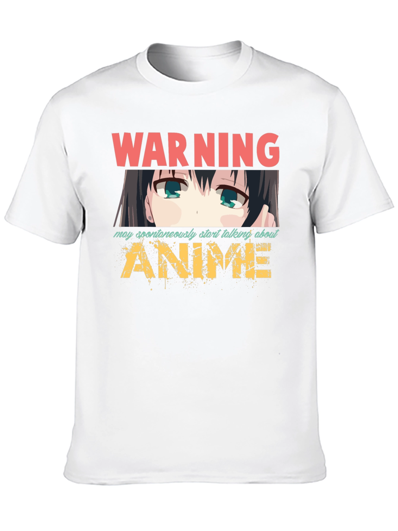 Black Warning Anime T-Shirt view 10