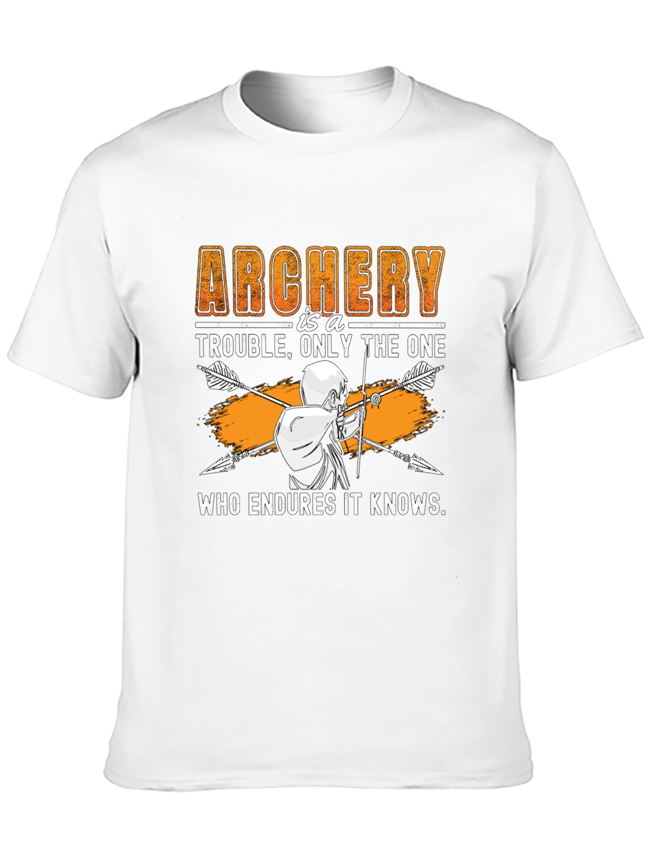 Black Archery Trouble T-Shirt: Who Endures It Knows view 10