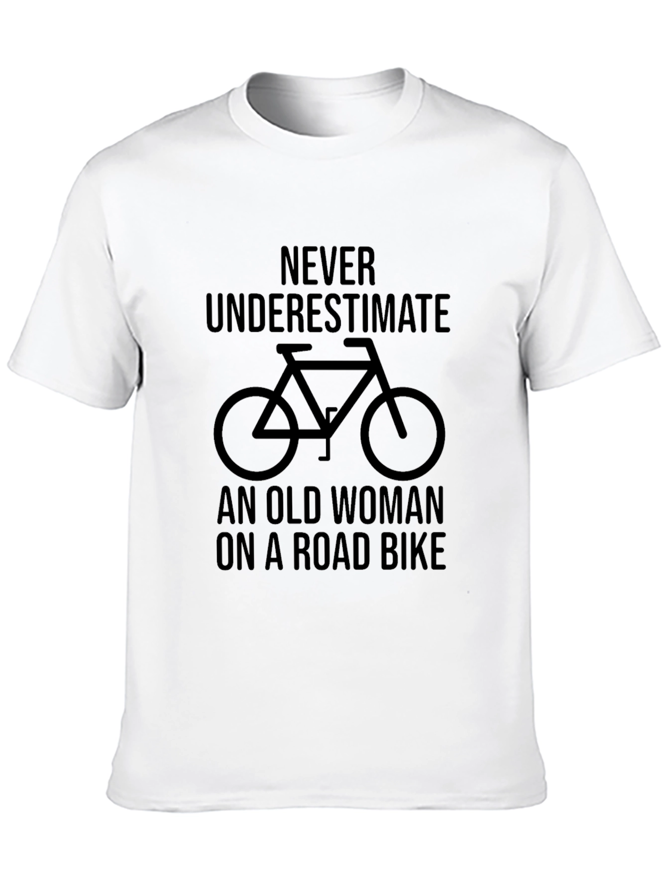 Black Never Underestimate Old Woman Road Bike T-Shirt view 10