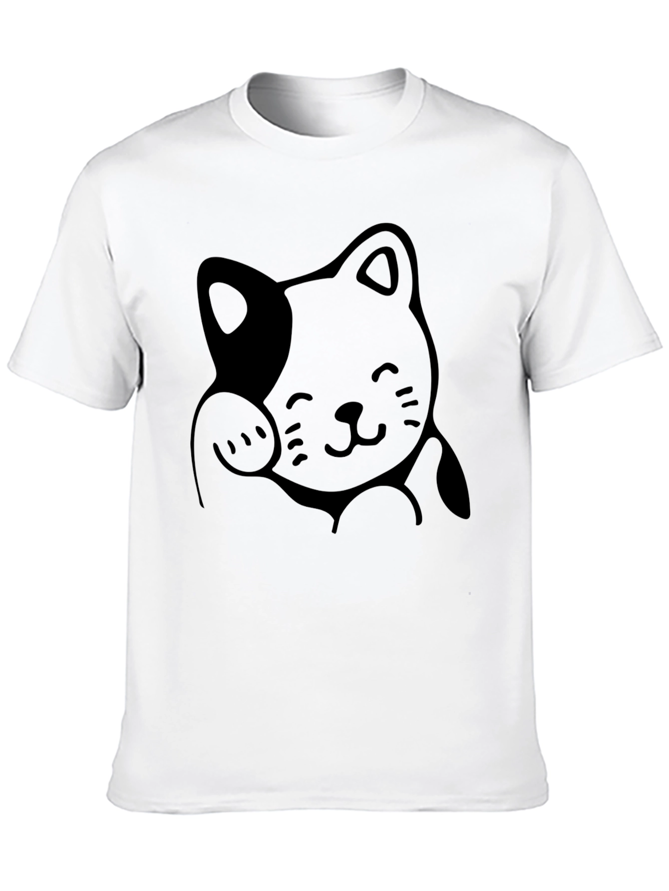Black Lucky Cat T-Shirt - Black Graphic Tee view 10