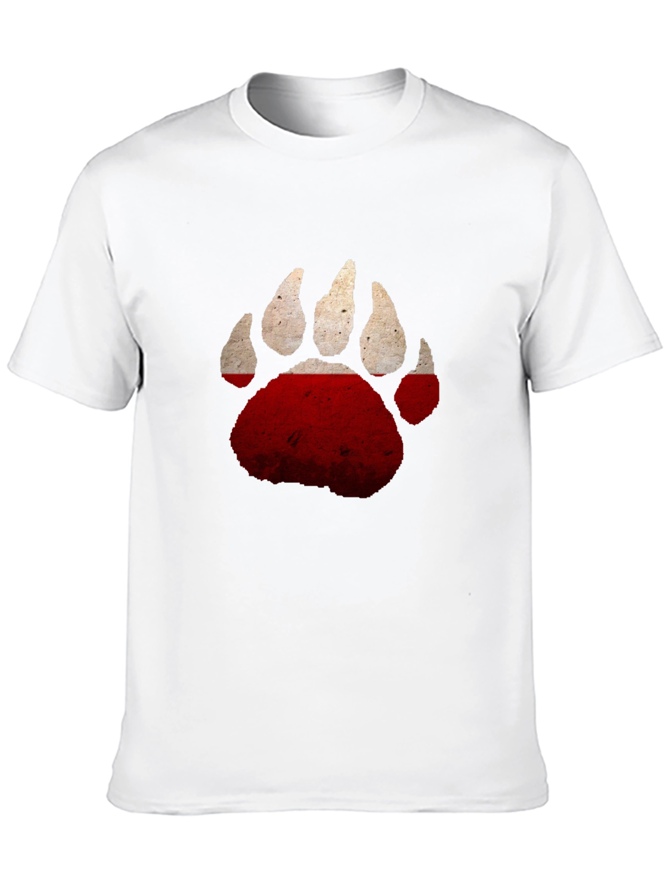 Black Bear Paw Print T-Shirt - Distressed Graphic Tee view 10