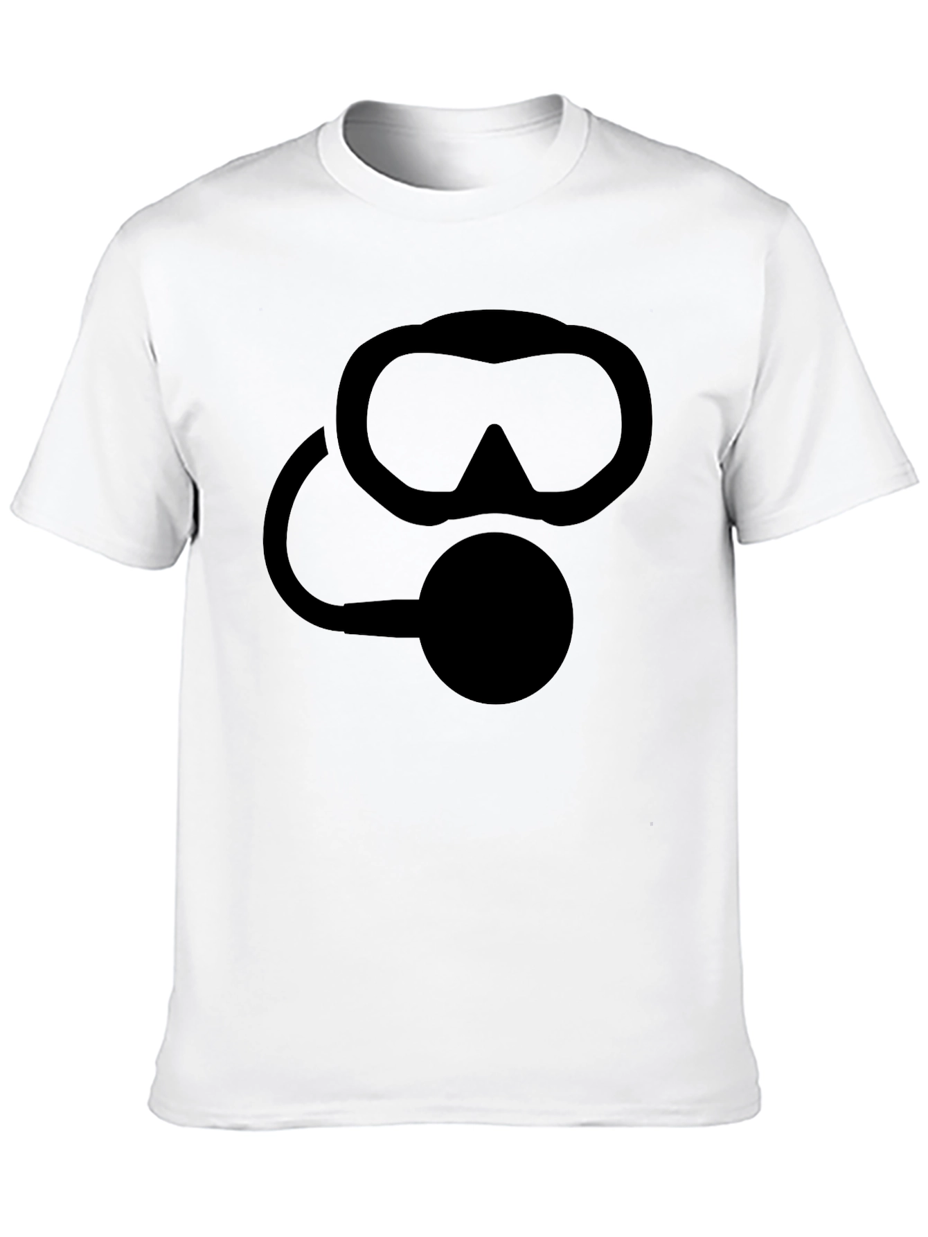 Black Scuba Diver Mask Graphic T-Shirt - Black view 10