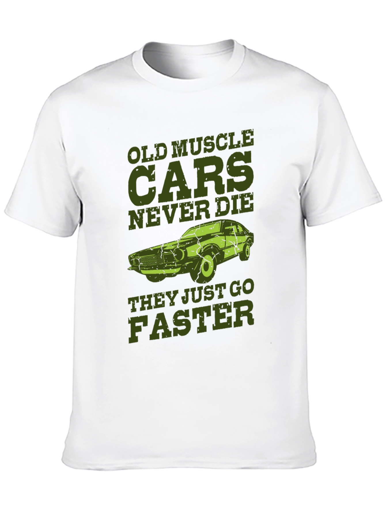 Black Old Muscle Cars Never Die Men's T-Shirt view 10