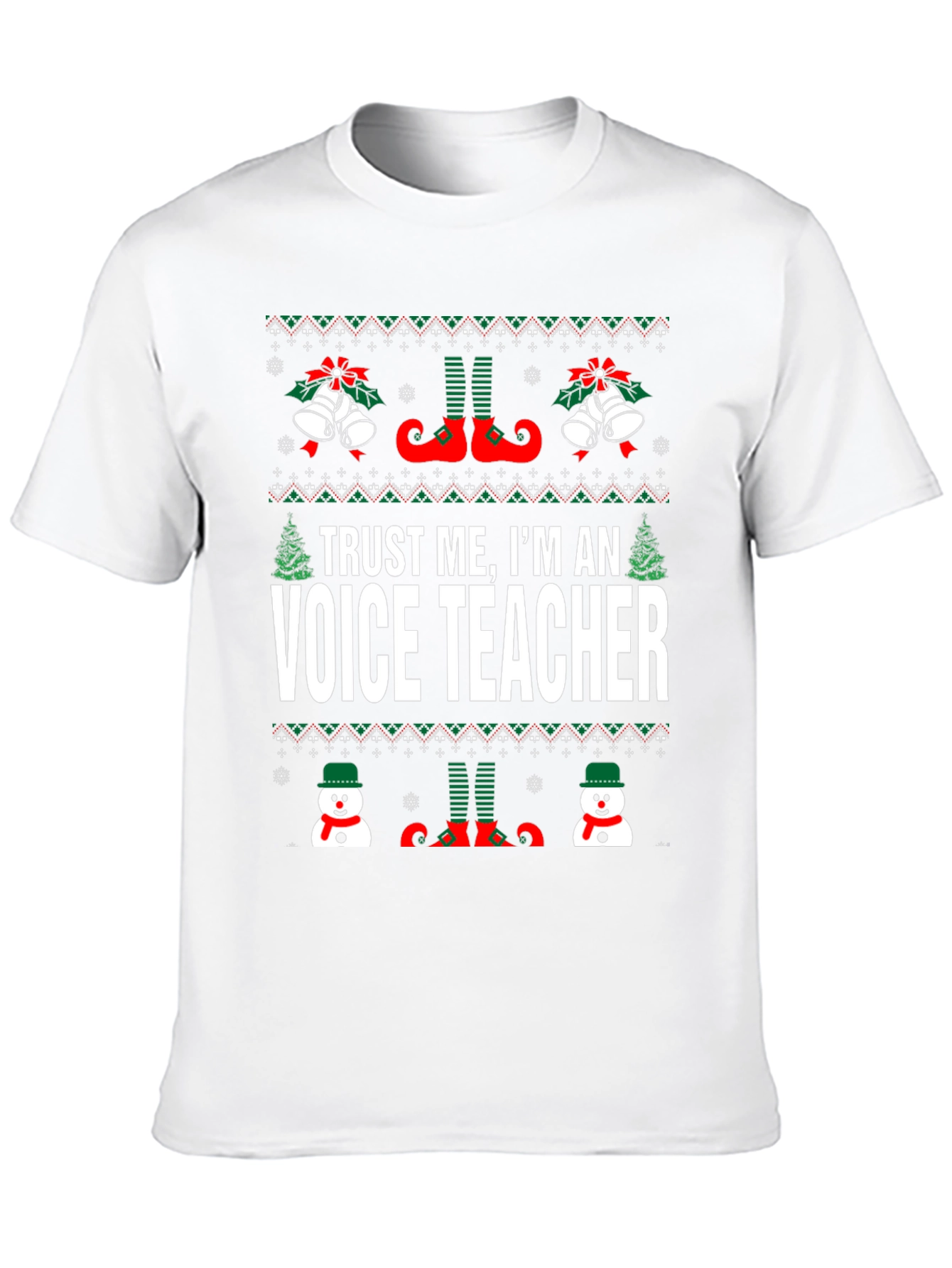 Black Funny Voice Teacher Christmas T-Shirt view 10