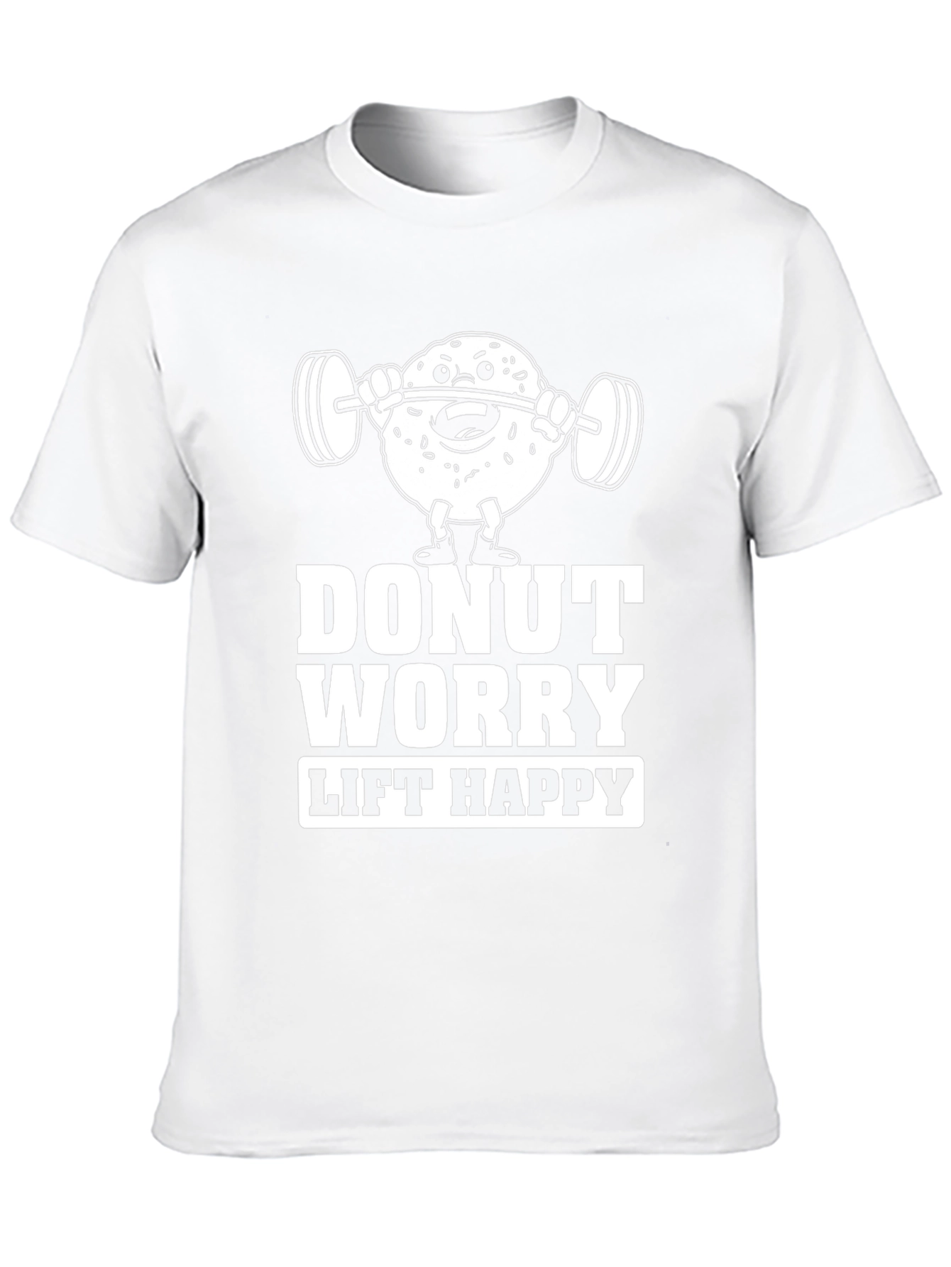 Black Donut Worry, Lift Happy Graphic T-Shirt view 10