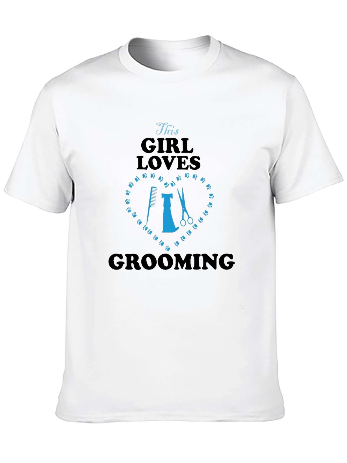 Black Grooming Lover Tee: This Girl Loves Grooming T-Shirt view 10