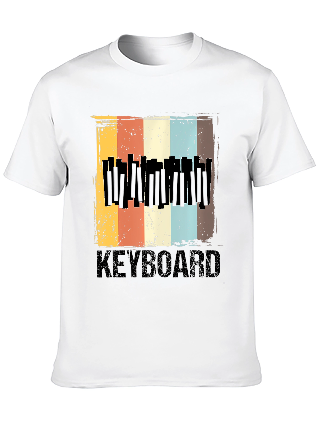 Black Vintage Keyboard T-Shirt - Retro Music Lover Tee view 10