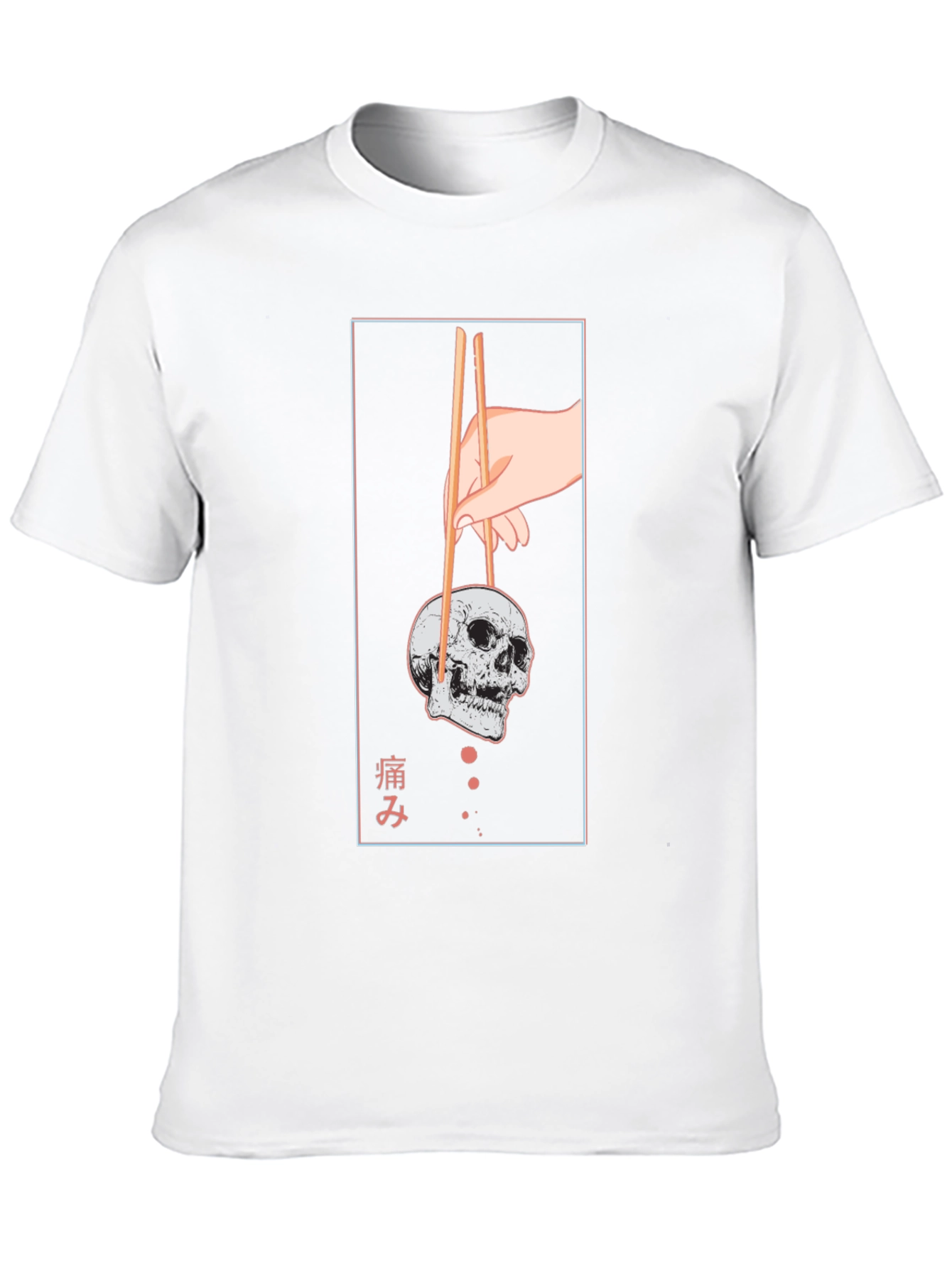 Black Skull Chopsticks Graphic Tee view 10