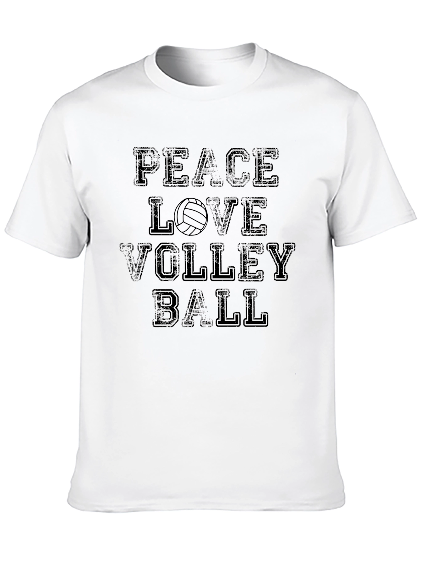 Black Peace Love Volleyball T-Shirt view 10