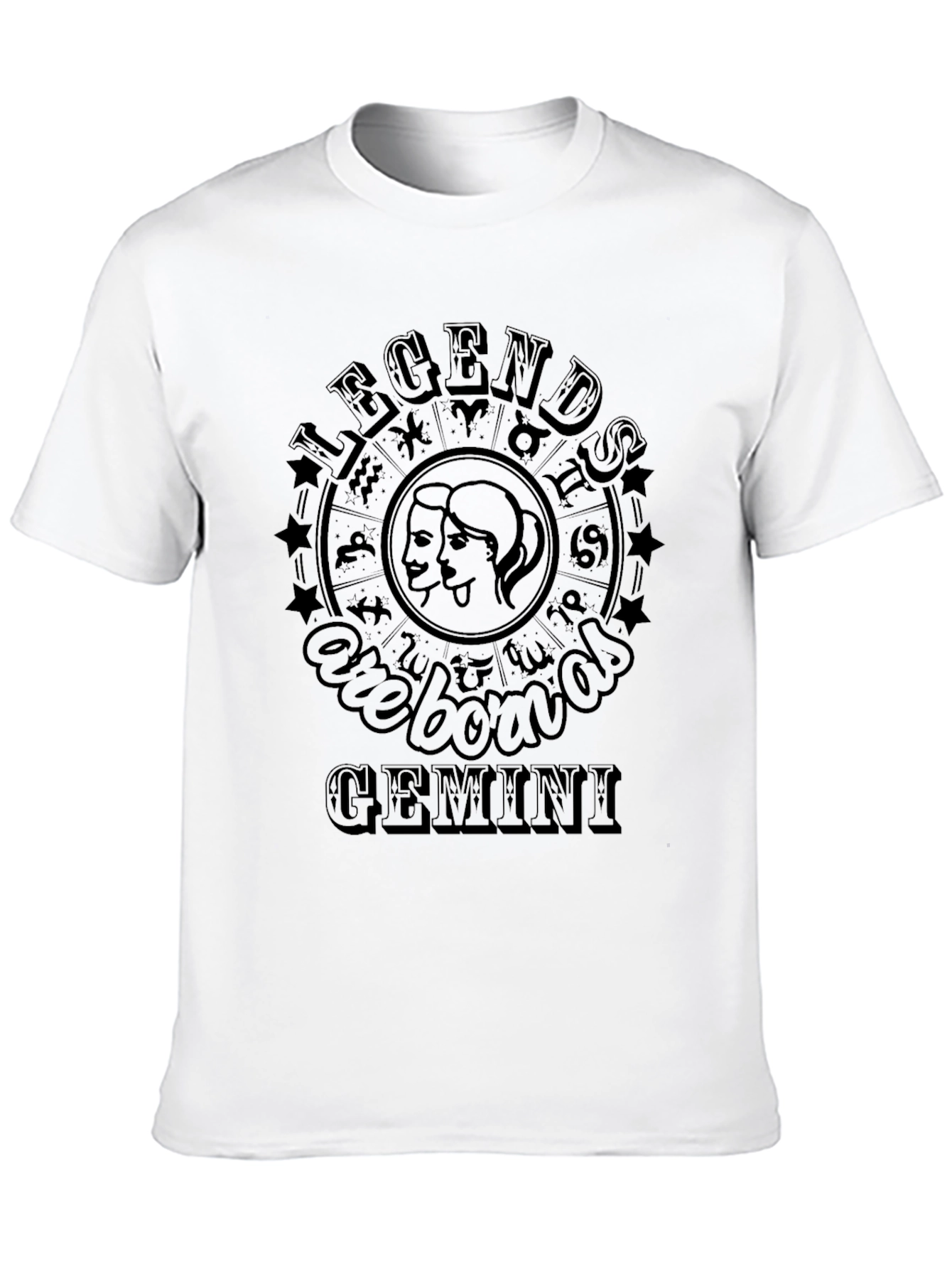 Black Legends Are Born Gemini Black T-Shirt Zodiac Sign view 10