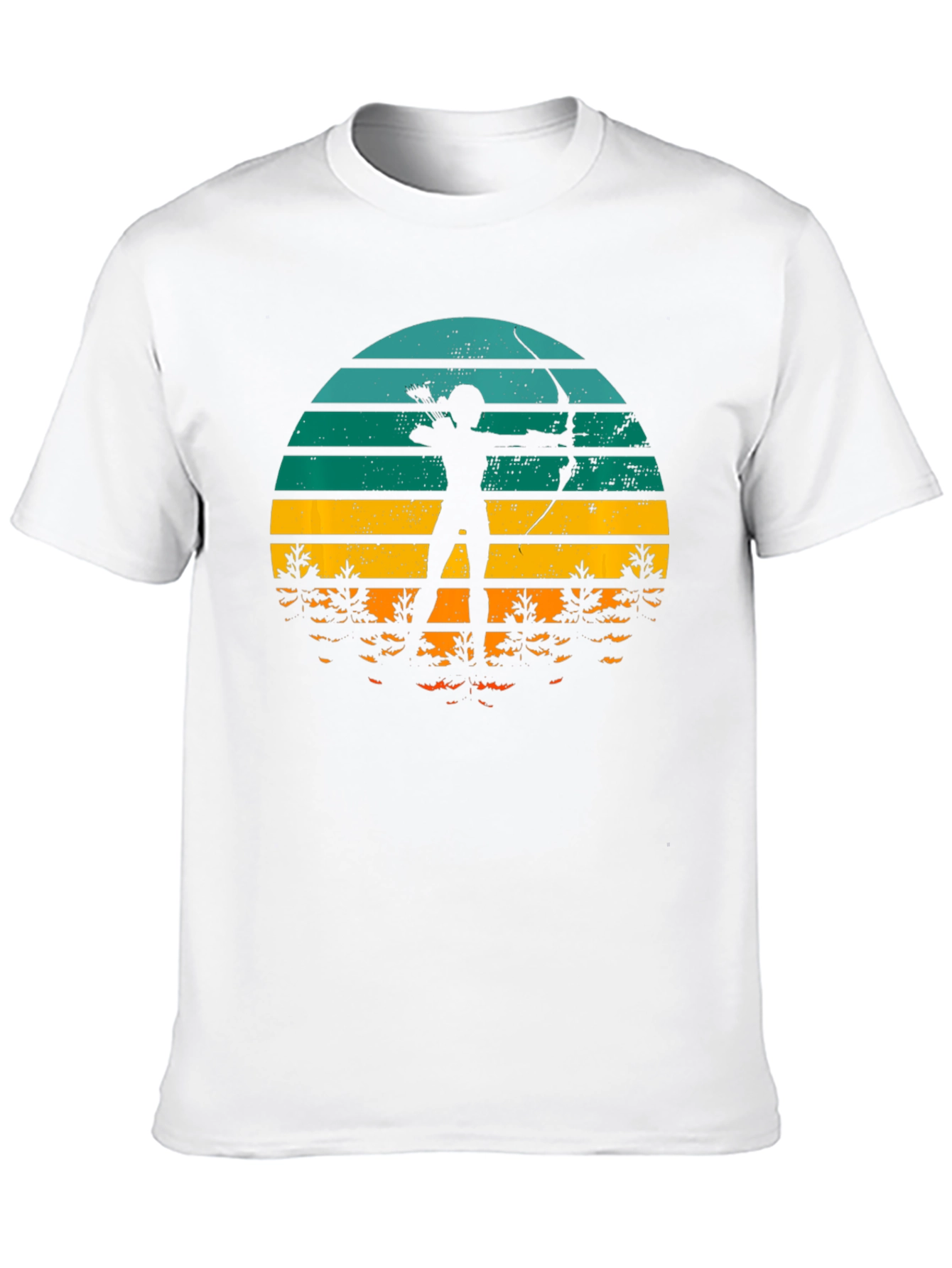 Black Archery Sunset T-Shirt - Retro Style Bow and Arrow Tee view 10