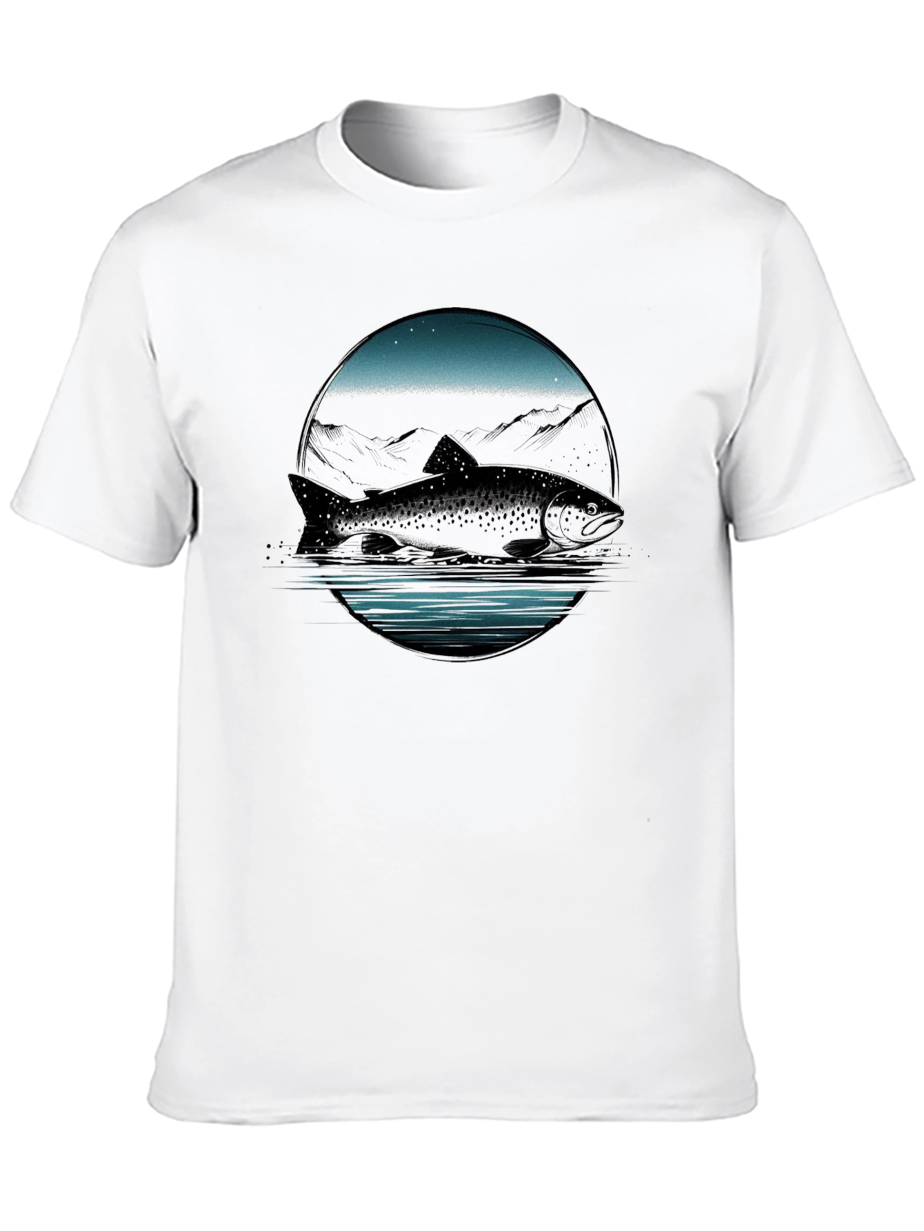 Muskie Fish Graphic Tee - Black Cotton T-Shirt - 10