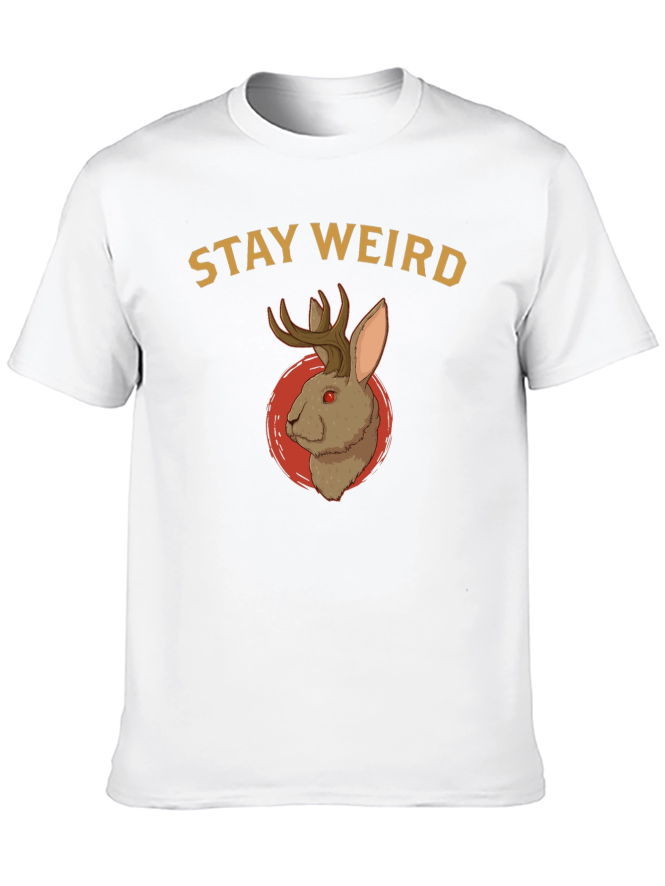 Black Stay Weird Jackalope T-Shirt - Novelty Graphic Tee view 10
