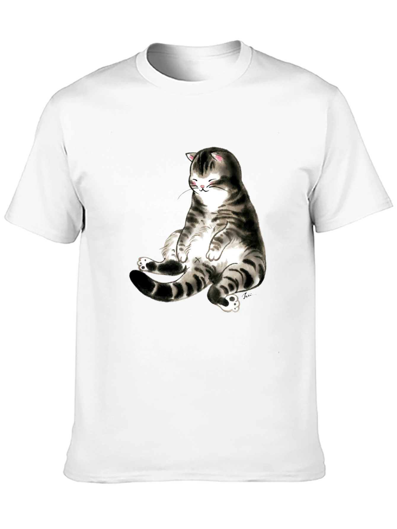 Black Funny Cat Graphic Black T-Shirt view 10