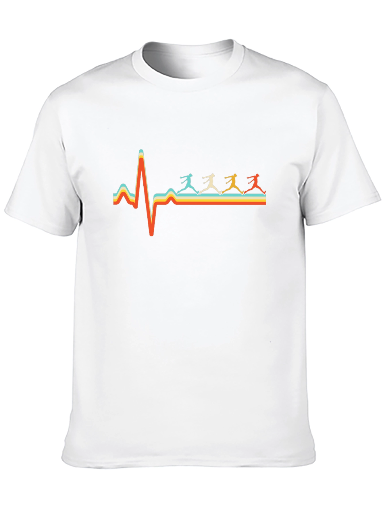 Black Running Heartbeat T-Shirt - Retro Style view 10