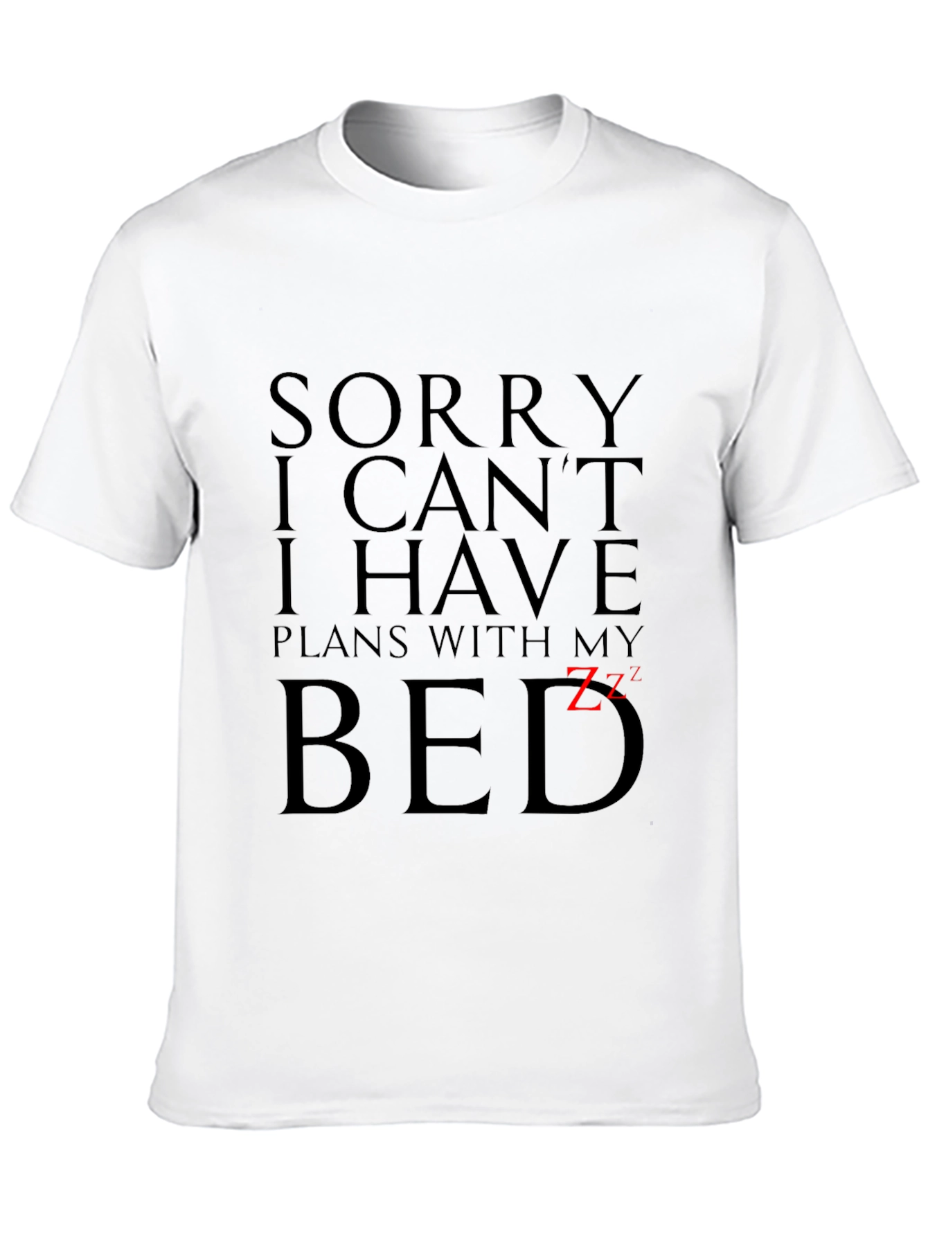 Black Funny "Plans With My Bed" Graphic Tee view 10