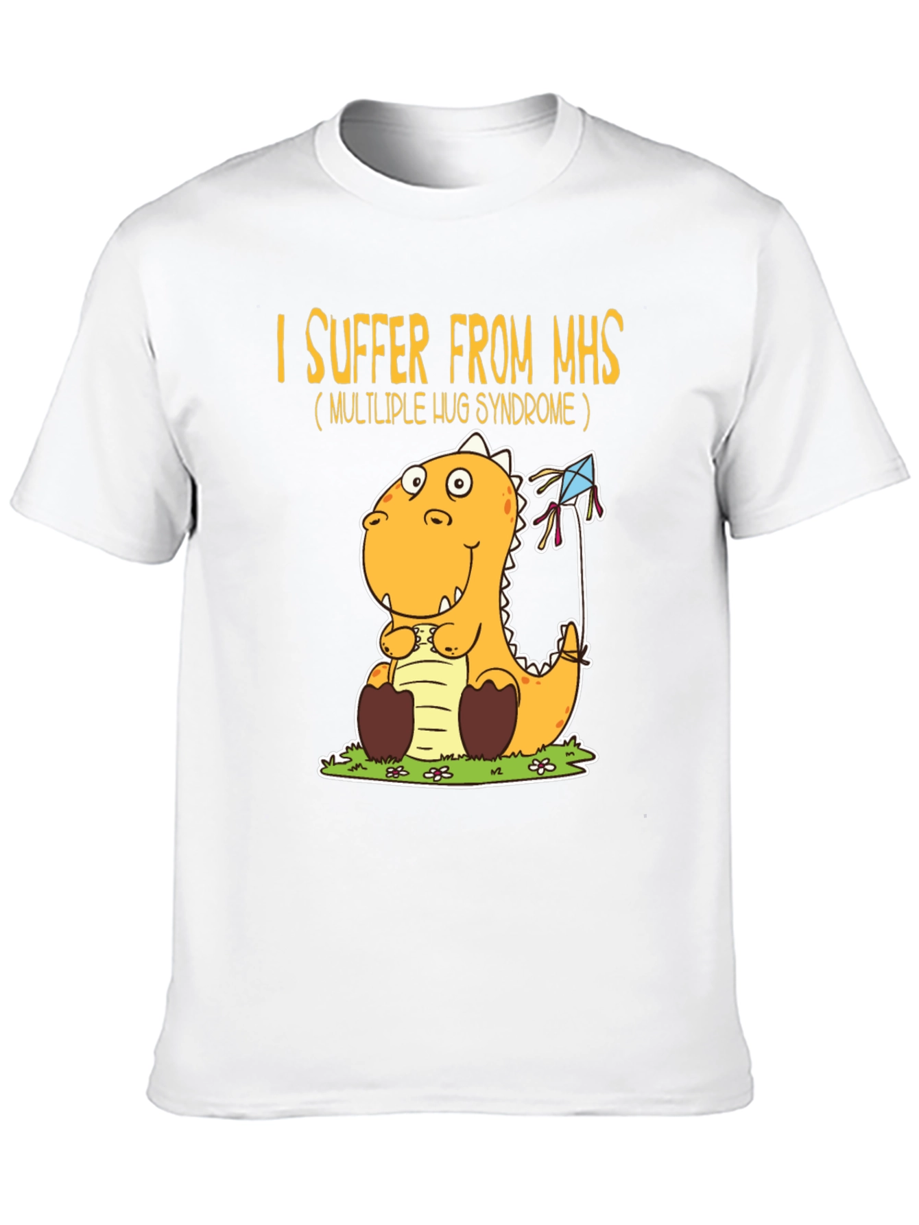Black MHS Hug Syndrome Dinosaur T-Shirt view 10
