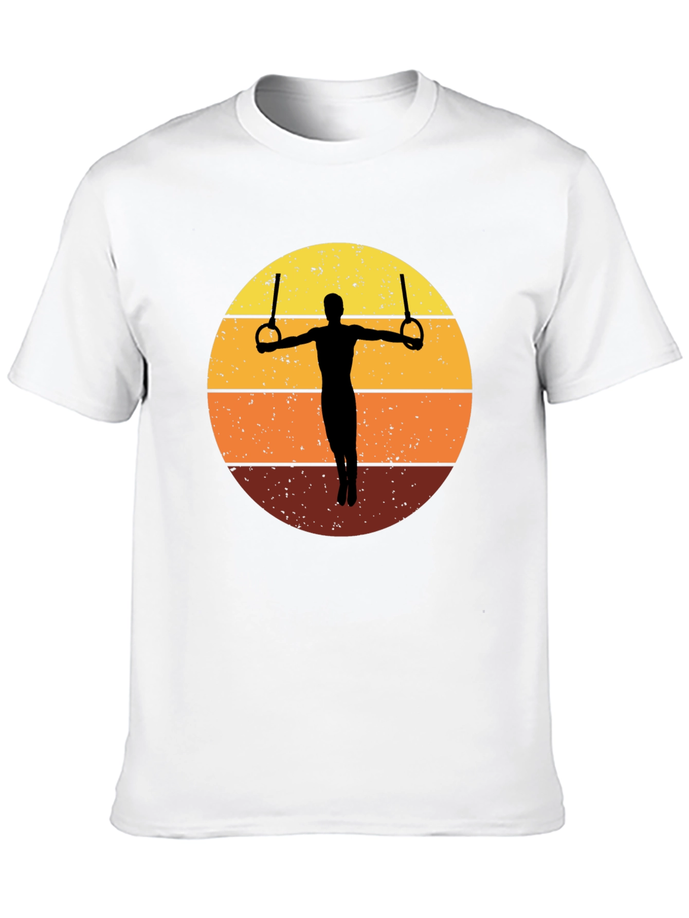 Black Gymnastics Rings T-Shirt Retro Sunset Graphic Tee view 10