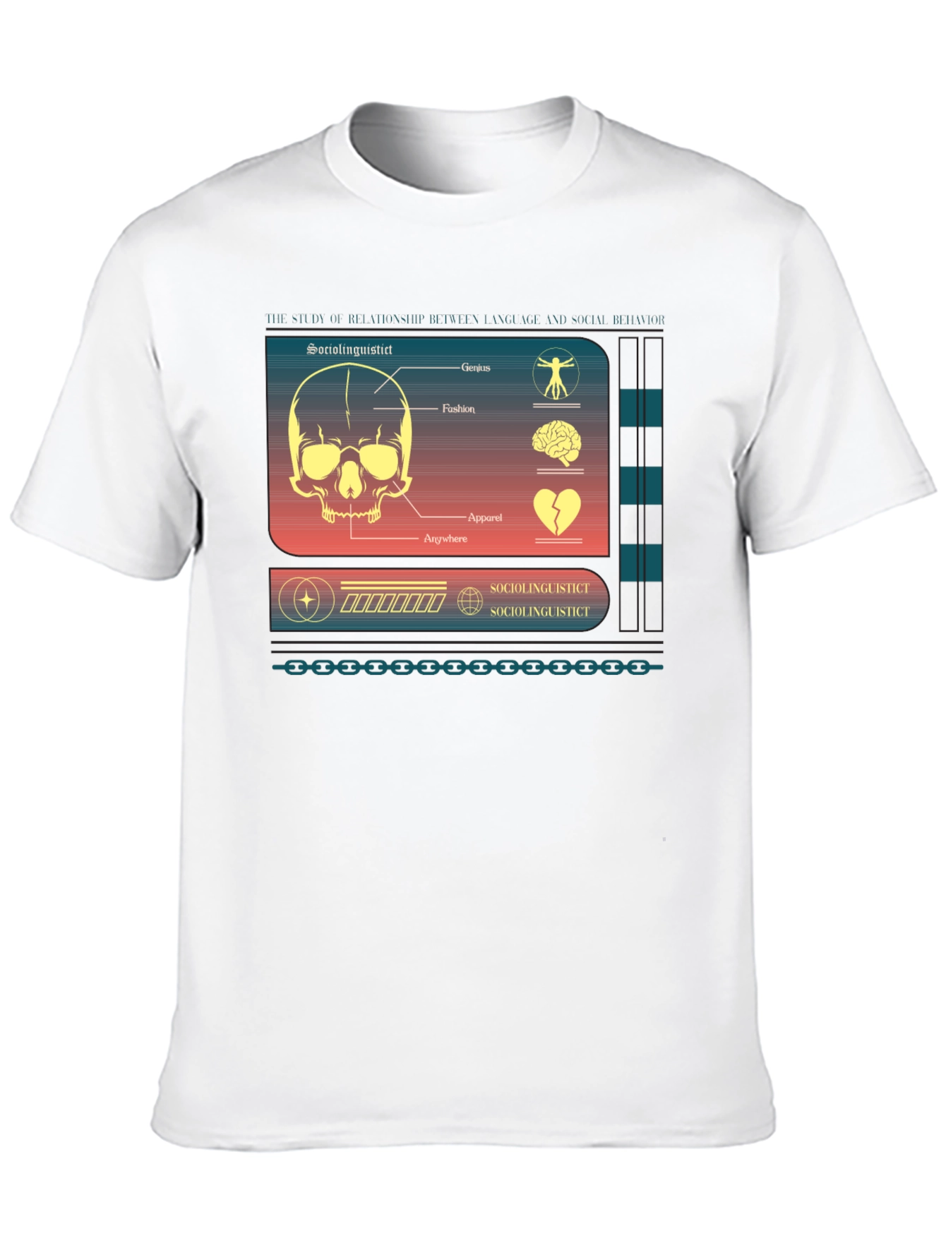 Black Sociolinguistic Diagram Graphic T-Shirt view 10