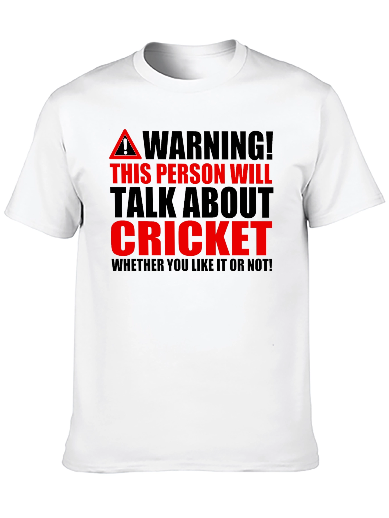 Black Cricket Fan Warning T-Shirt - Talk About Cricket view 10