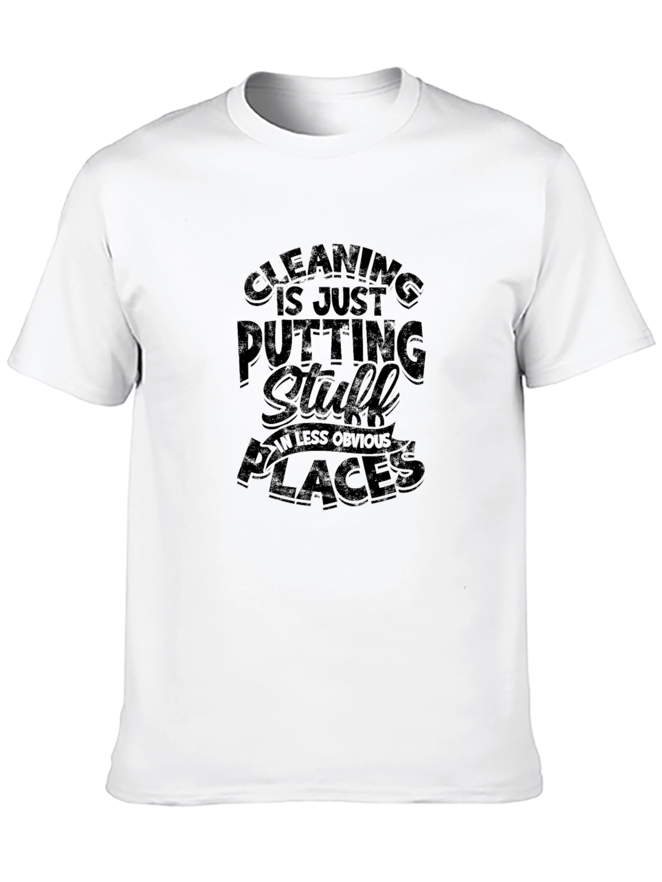 Black Humorous Cleaning T-Shirt for Men - Black view 10