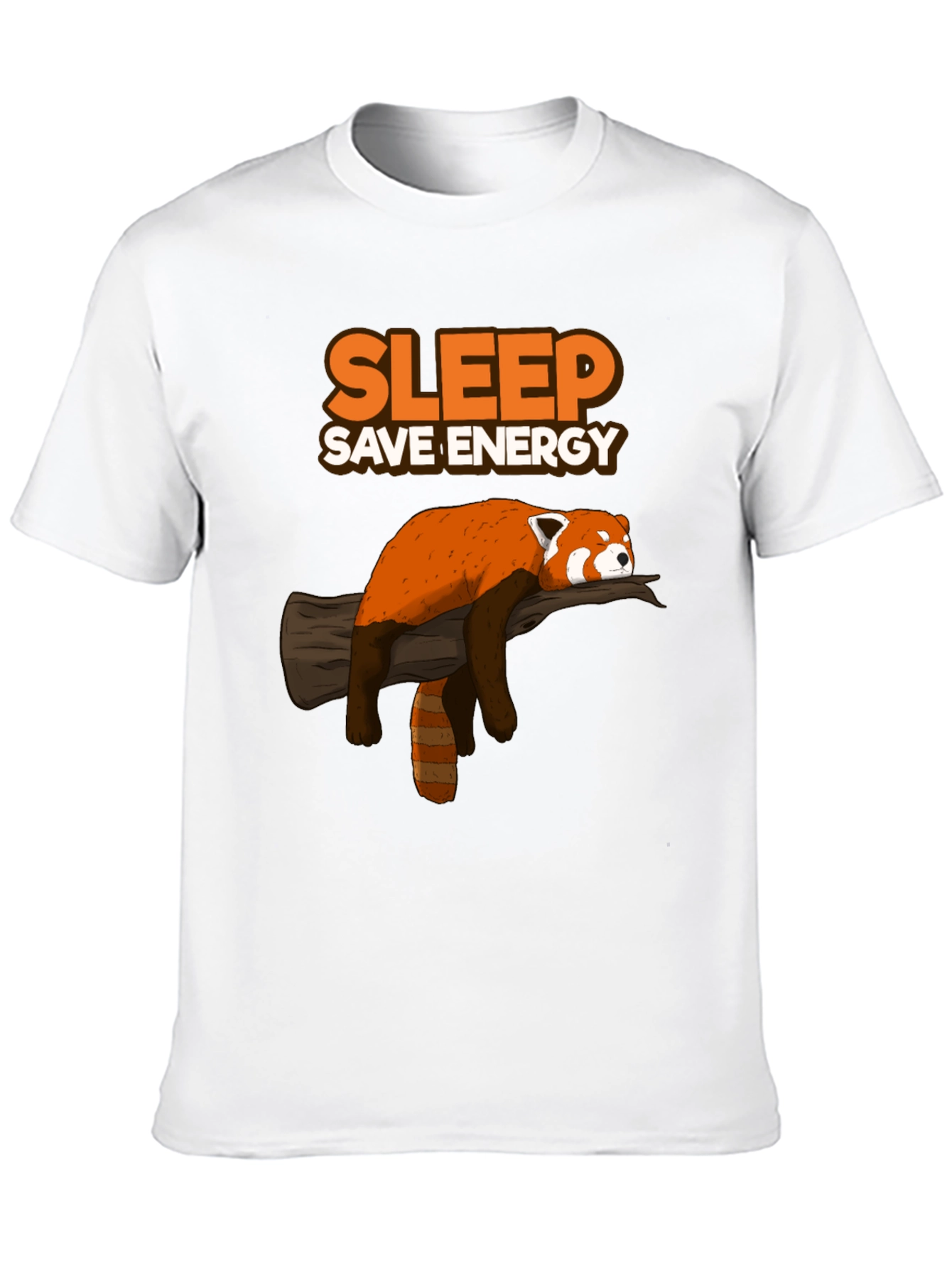 Black Sleep Save Energy Red Panda T-Shirt view 10