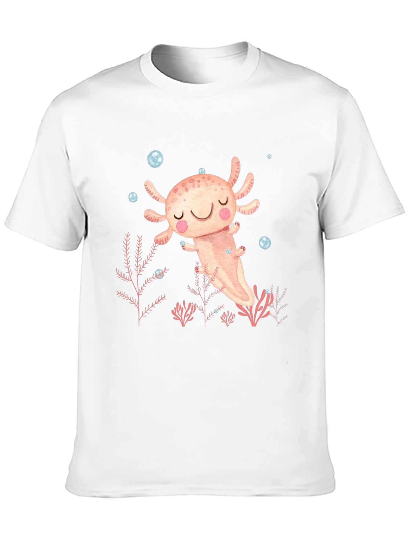 Black Axolotl Cute Kawaii Design Black T-Shirt view 10