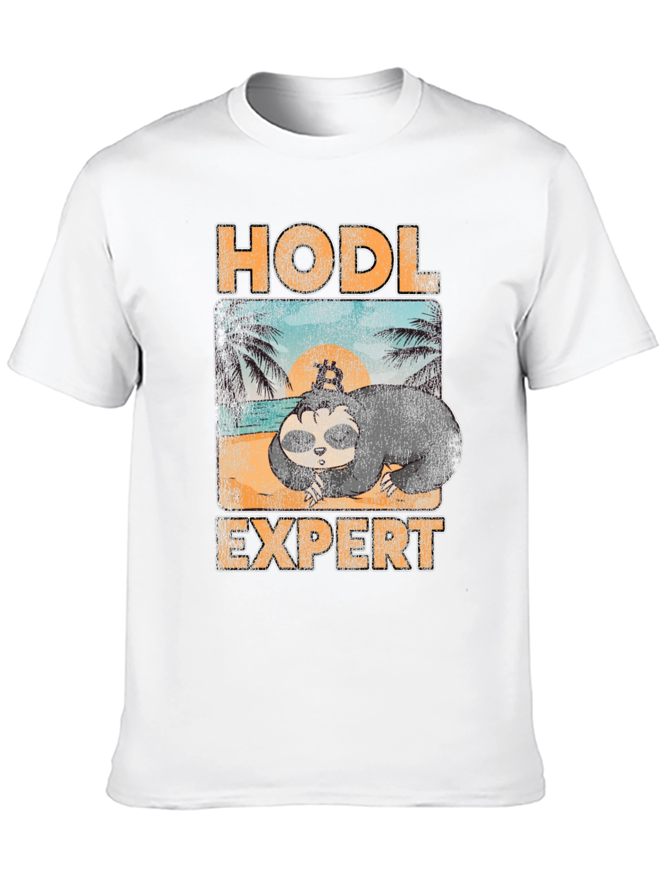 Black HODL Expert Sloth Bitcoin Crypto T-Shirt view 10