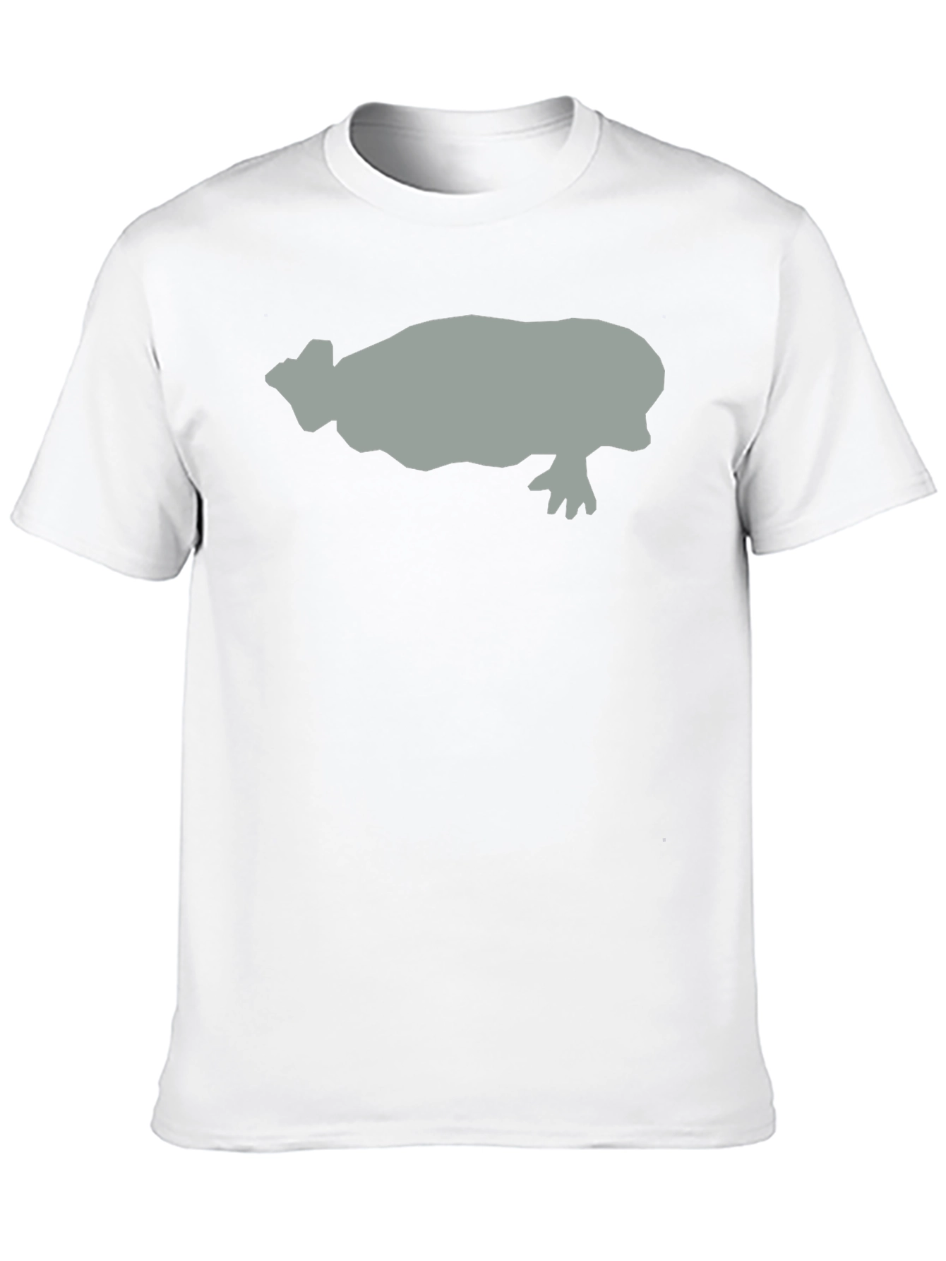 Black Hippo Silhouette Graphic Tee - Black Cotton Casual T-Shirt view 10