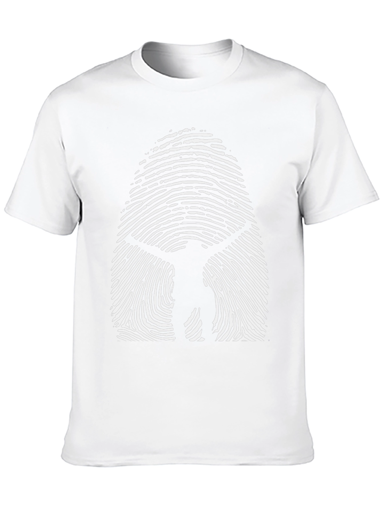 Black Vitruvian Man Fingerprint Graphic T-Shirt view 10