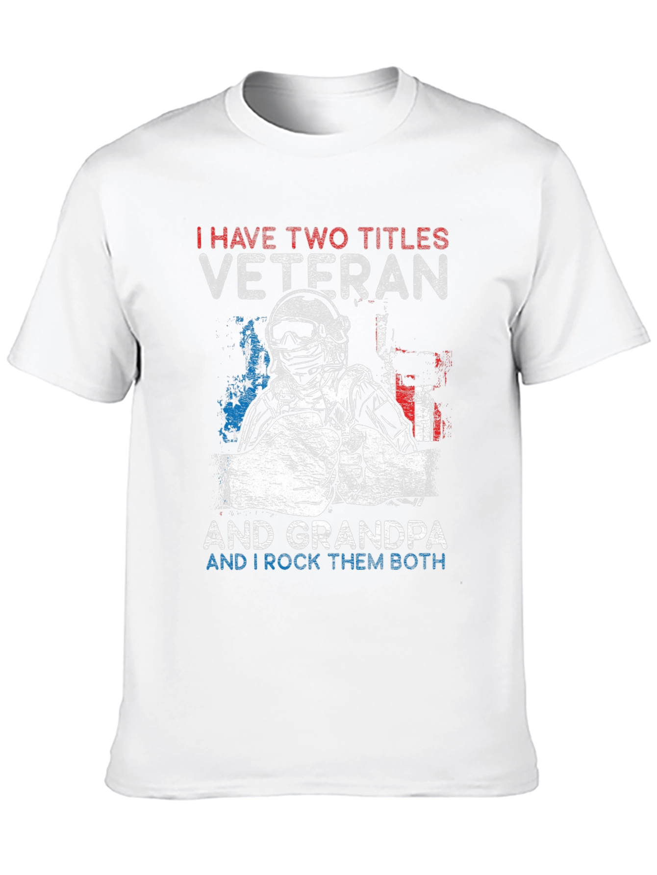 Black Veteran Grandpa Graphic Tee - Two Titles, One Awesome Shirt view 10