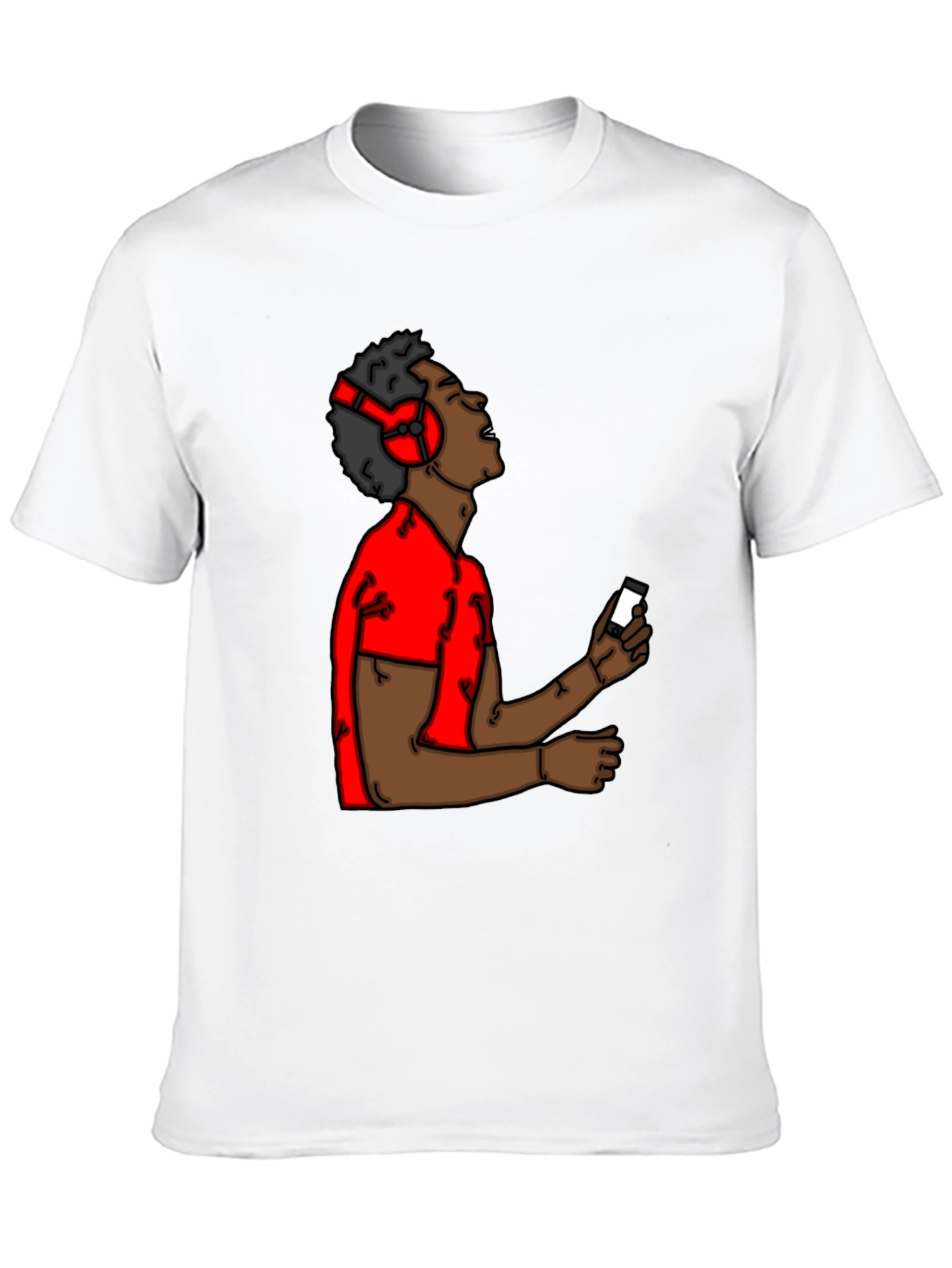 Black Cartoon Music Lover Black T-Shirt view 10