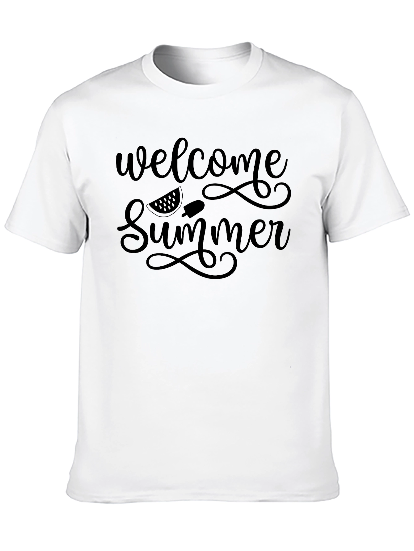 Black Welcome Summer Black Graphic T-Shirt view 10