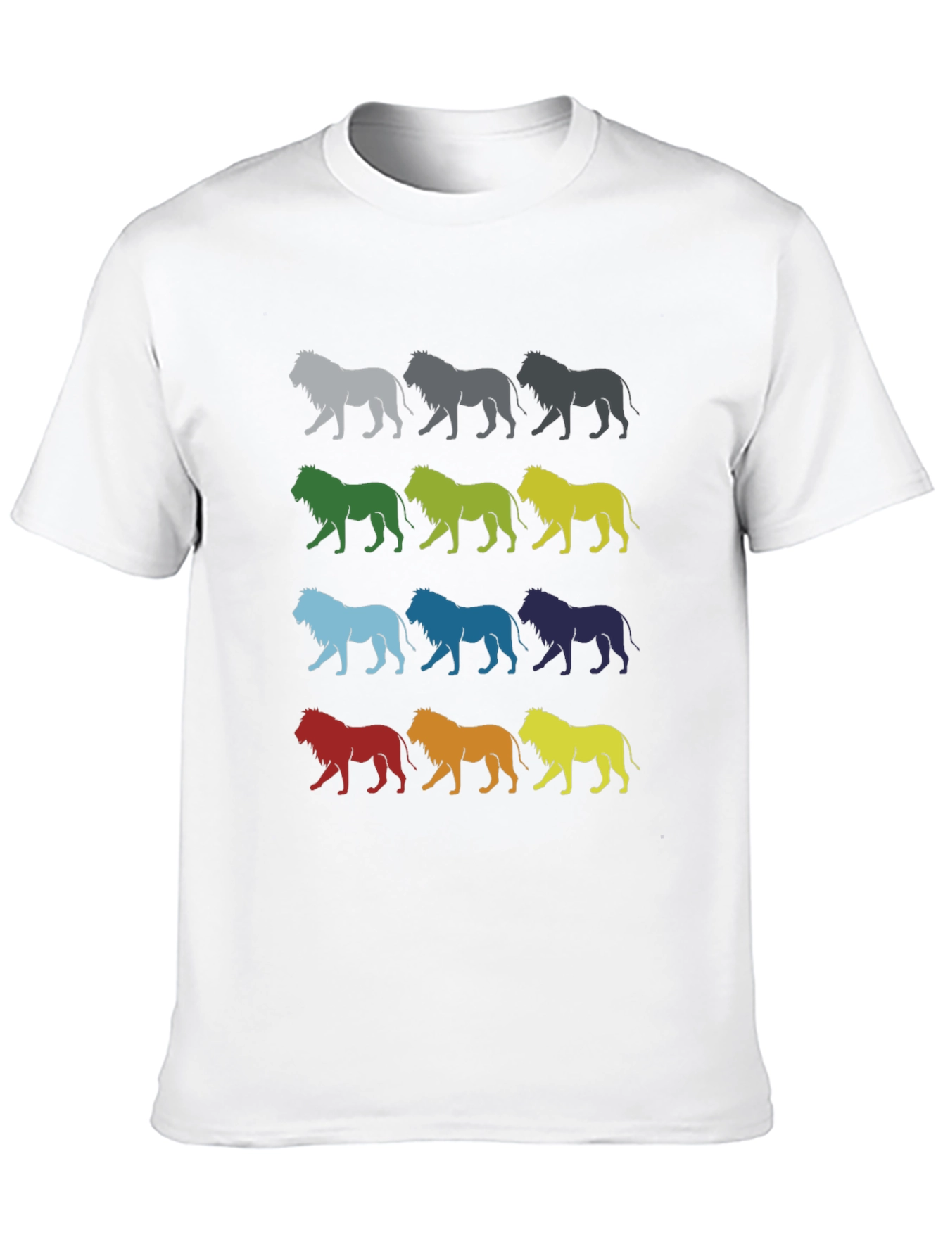 Black Colorful Lion Graphic Tee - Unique Design view 10