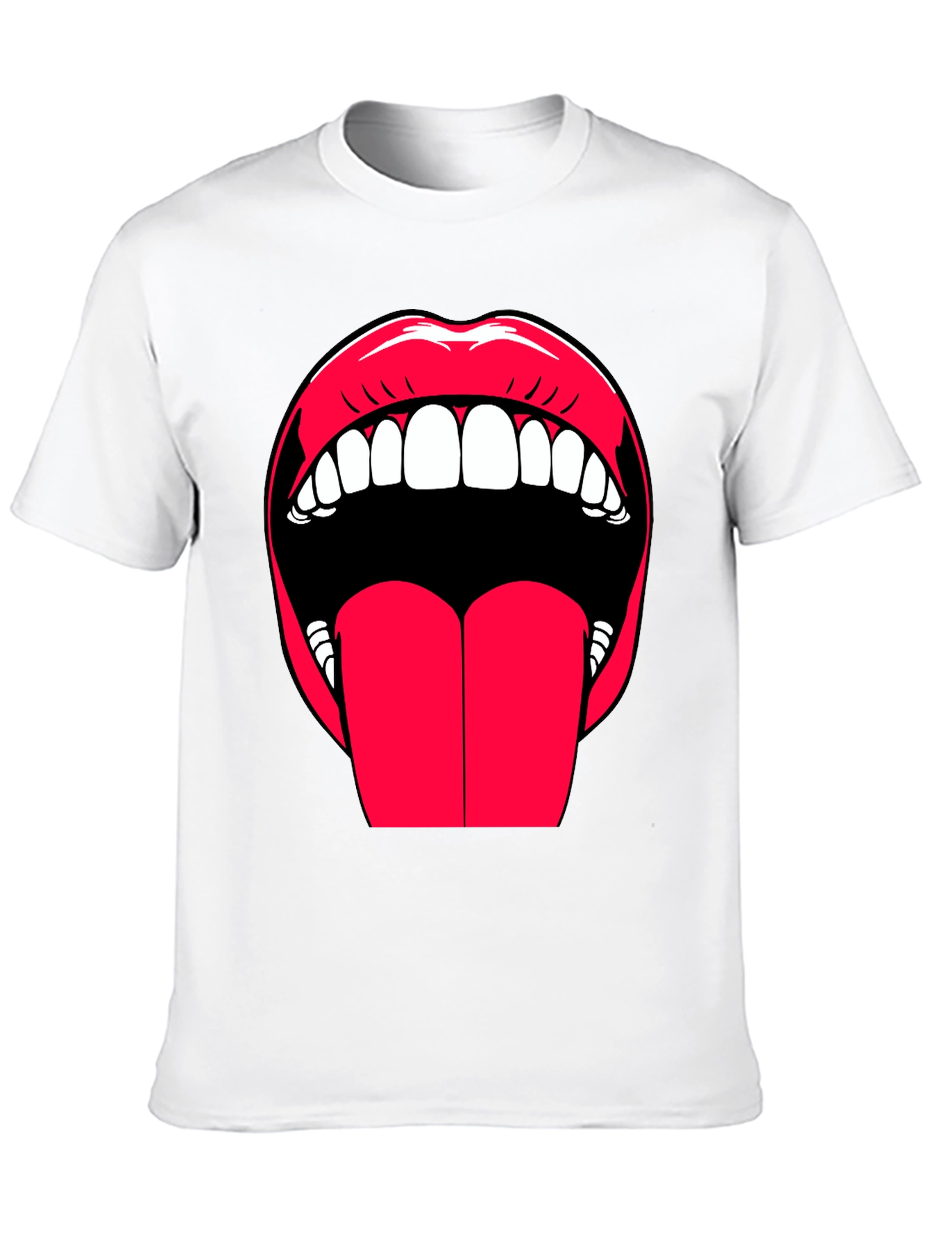 Black Bold Lips Graphic Tee - Expressive Black Cotton T-Shirt view 10