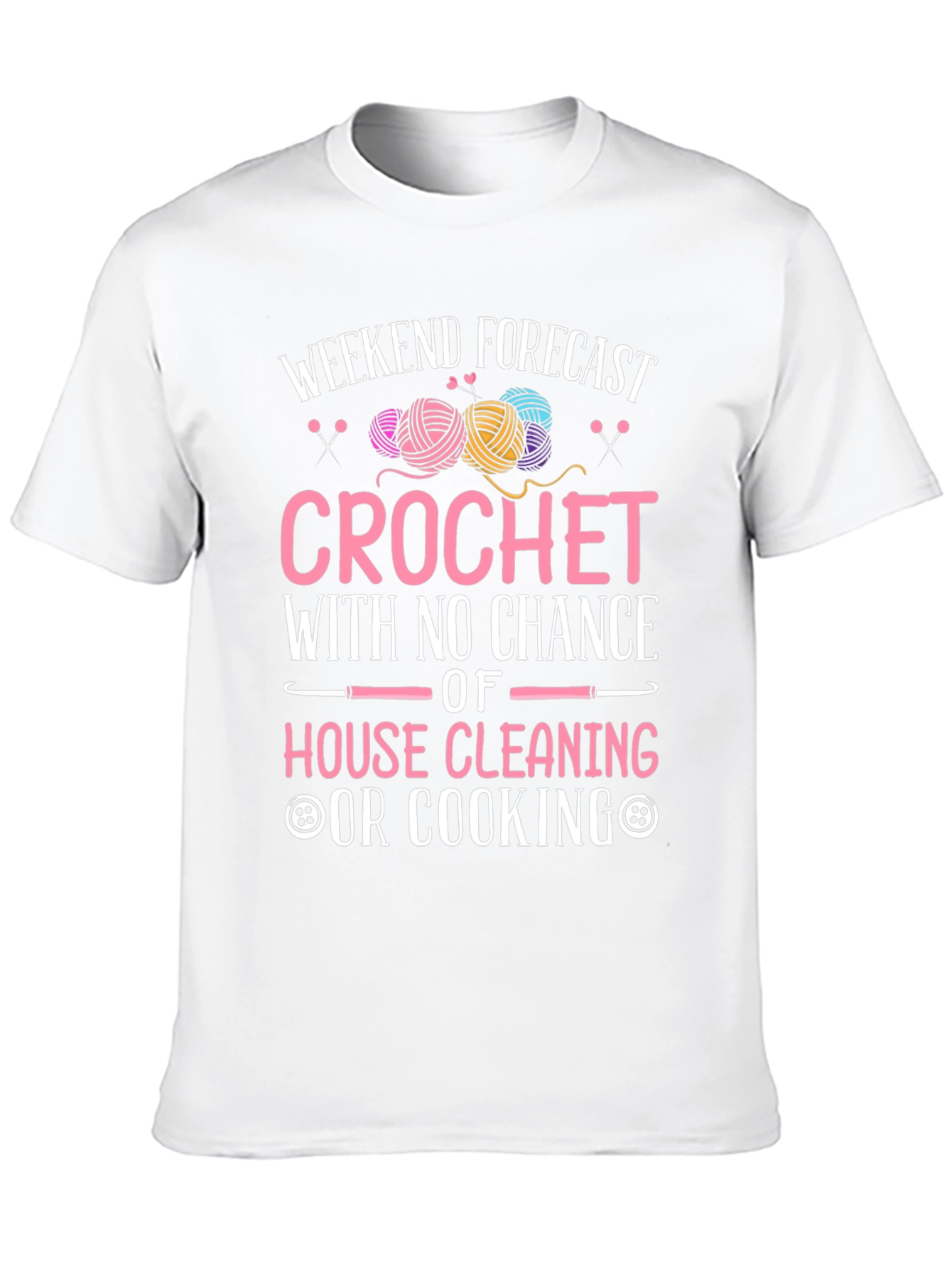 Black Crochet Weekend Forecast T-Shirt - No Cleaning or Cooking view 10