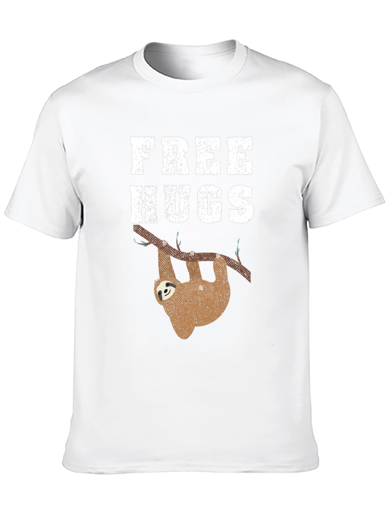 Black Free Hugs Sloth Graphic Tee Shirt view 10