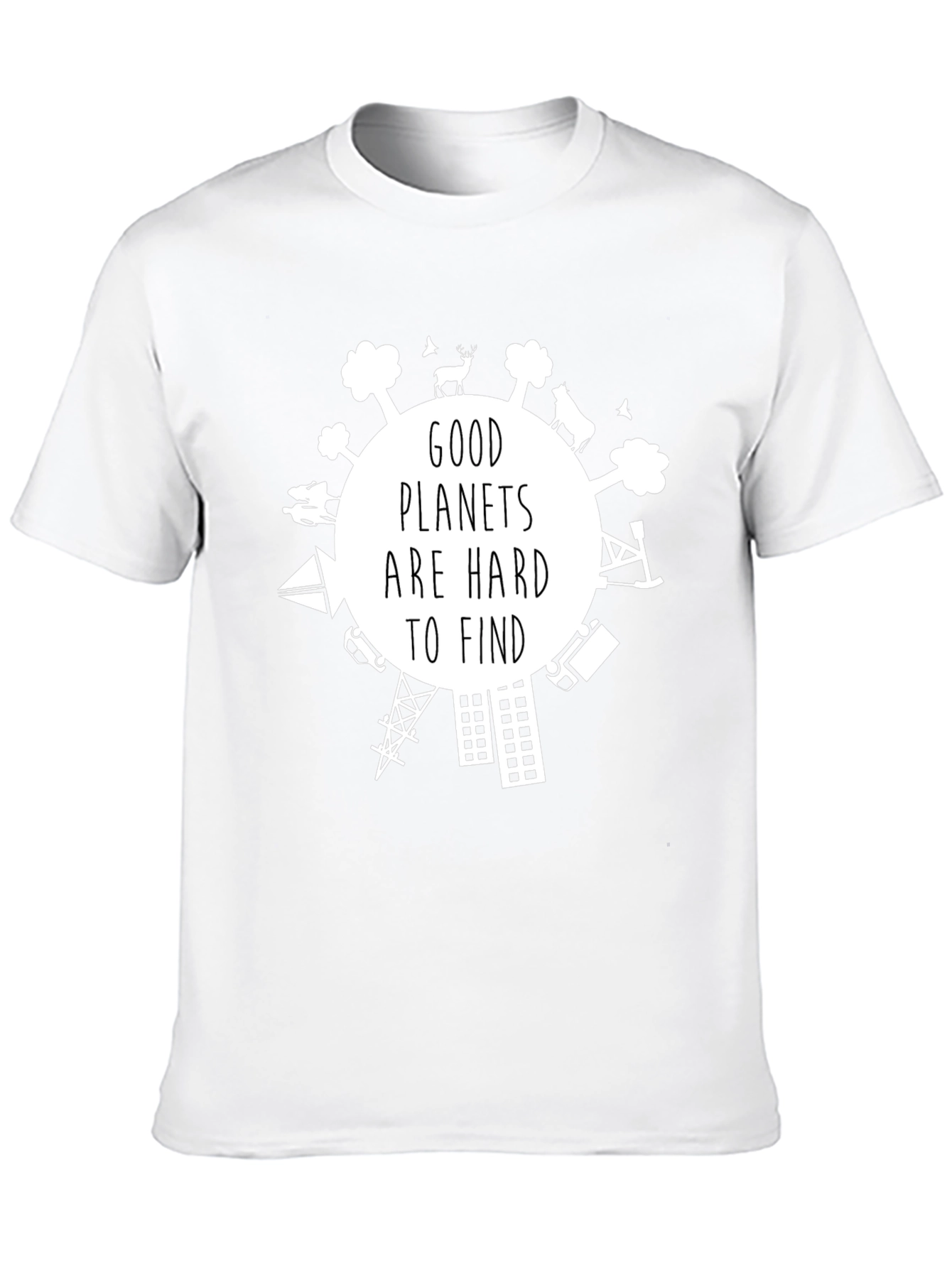 Black Good Planets are Hard to Find Graphic T-Shirt view 10