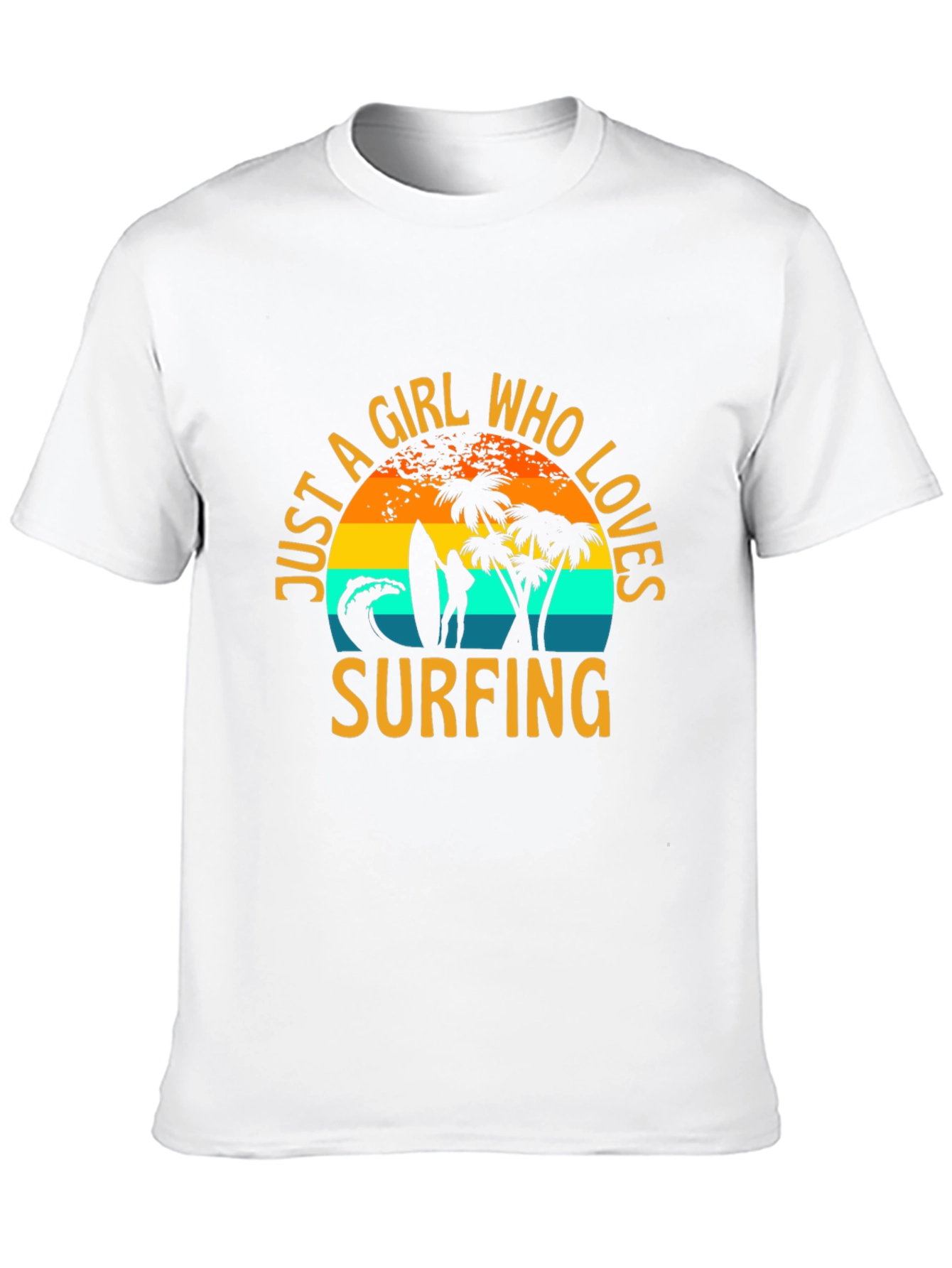 Black Just A Girl Who Loves Surfing T-Shirt view 10